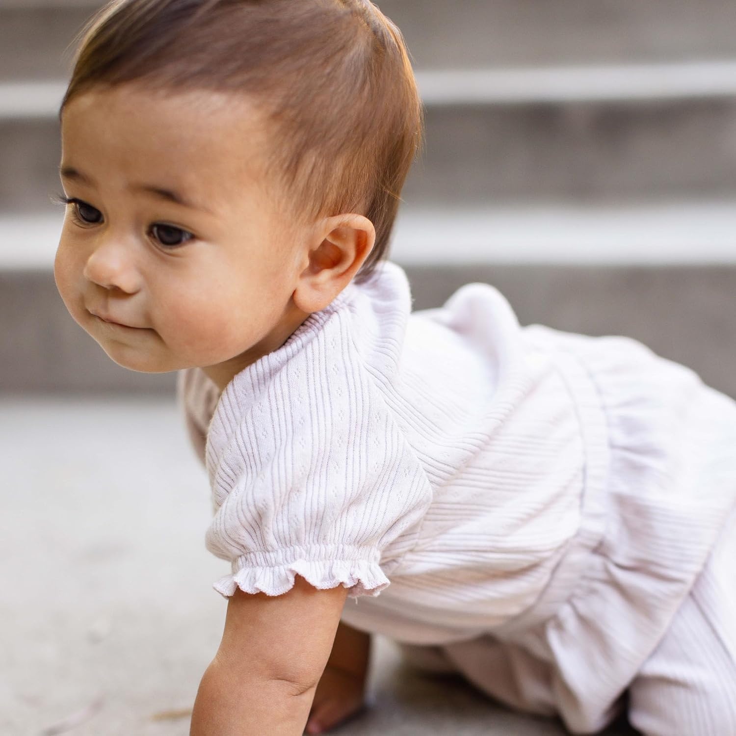 image:imageBurts Bees Baby Baby Girls Jumpsuit 100 Organic Cotton Onepiece Sleeveless Outfit CoverallTaro Pointelle