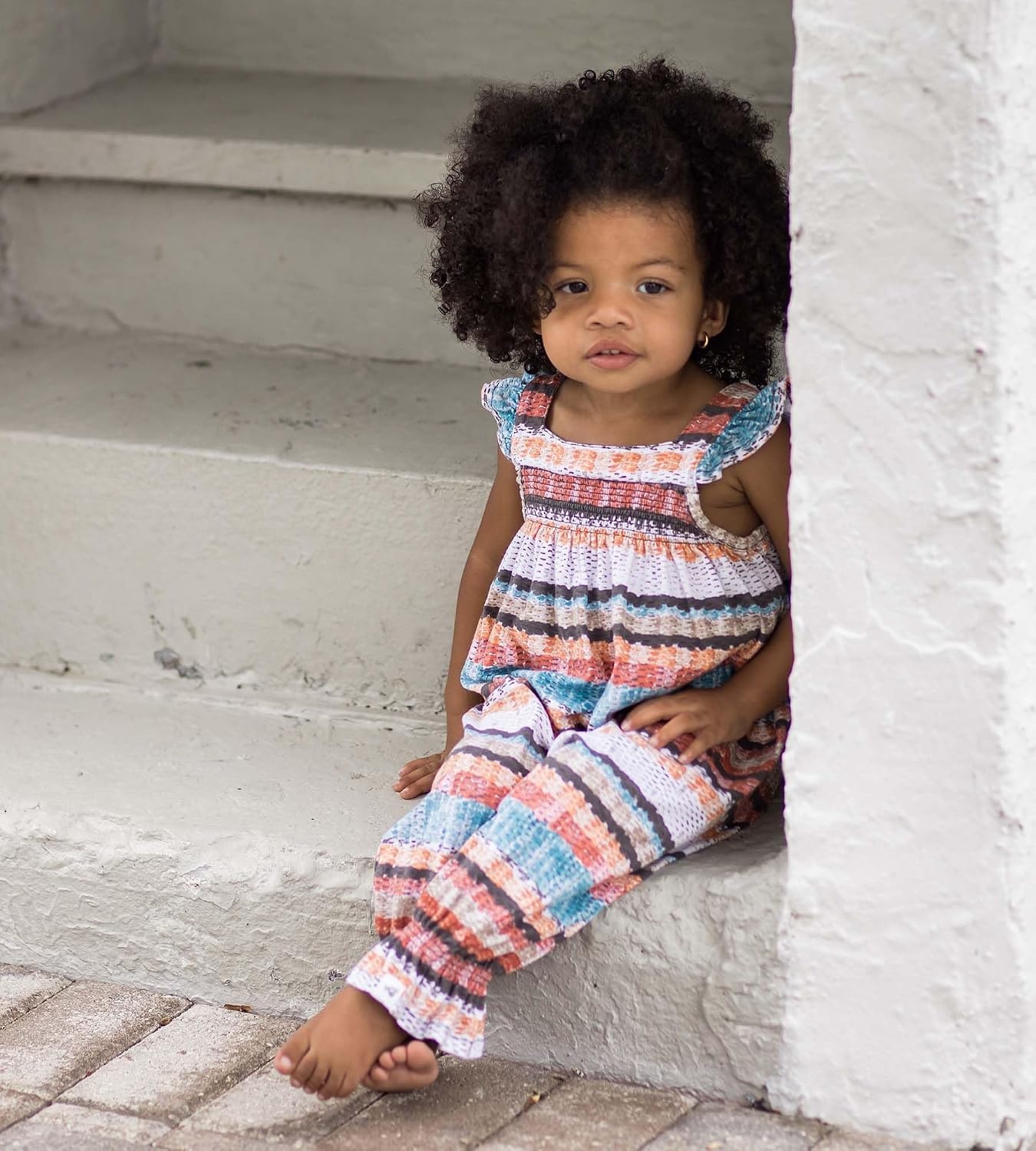 image:imageBurts Bees Baby Baby Girls Jumpsuit 100 Organic Cotton Onepiece Sleeveless Outfit CoverallWoven Stripe