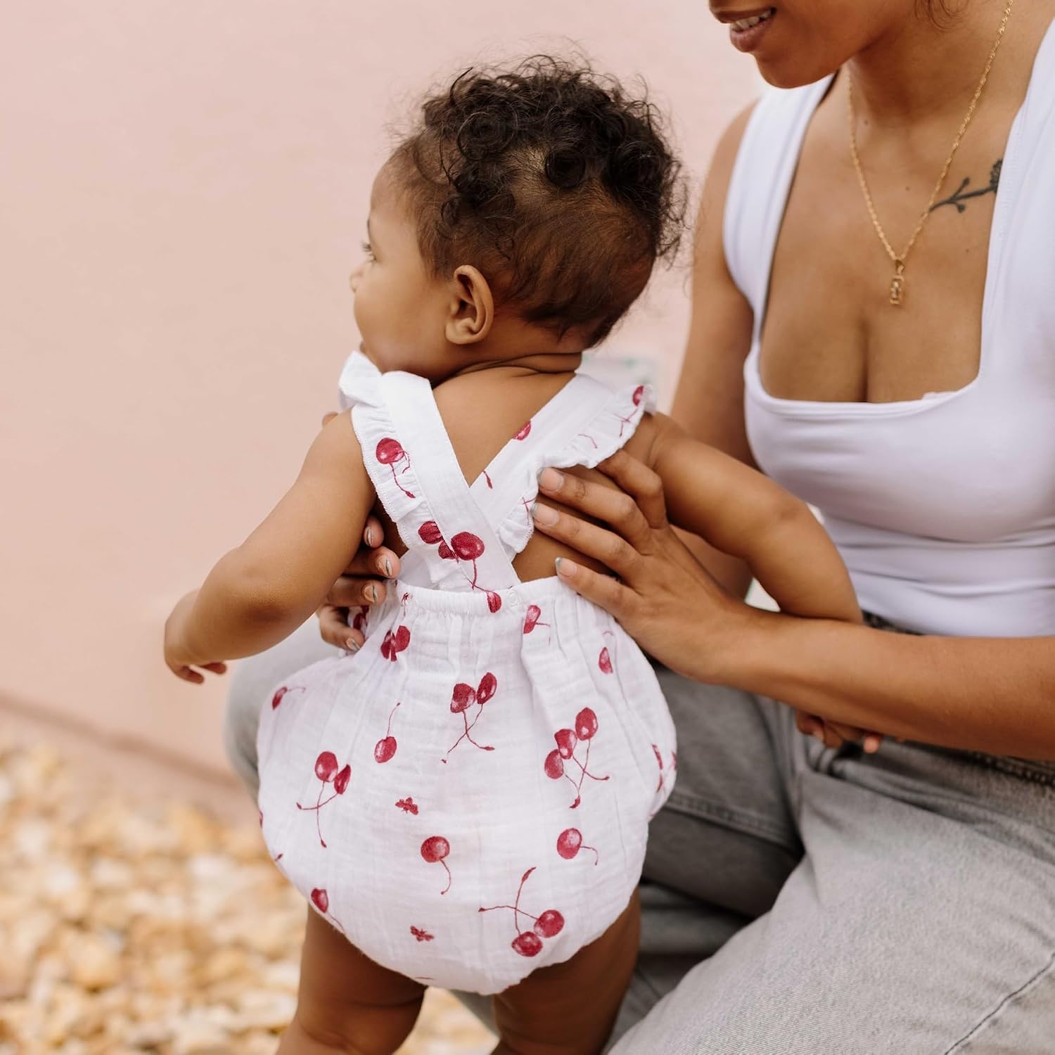 image:imageBurts Bees Baby Baby Girls Romper 100 Organic Cotton OnePiece Shortall Girl OutfitCherry Pickin