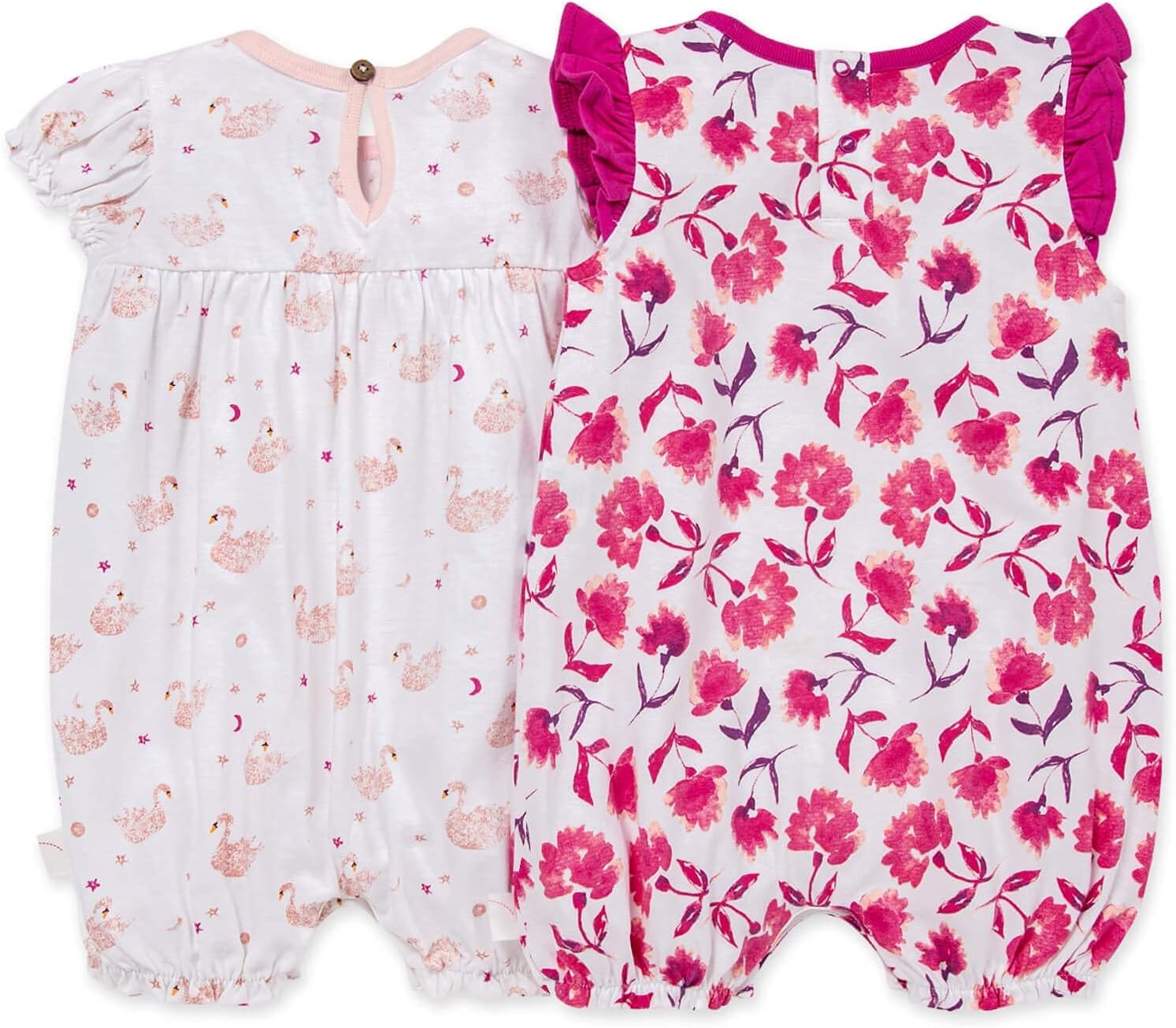image:imageBurts Bees Baby Baby Girls Romper 100 Organic Cotton OnePiece Shortall Girl OutfitGraceful Swans