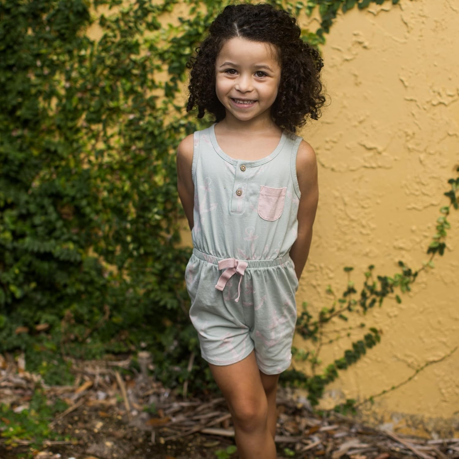 image:imageBurts Bees Baby Baby Girls Romper 100 Organic Cotton Onepiece Shortall and Layette Set Girl OutfitAnchors Aweigh
