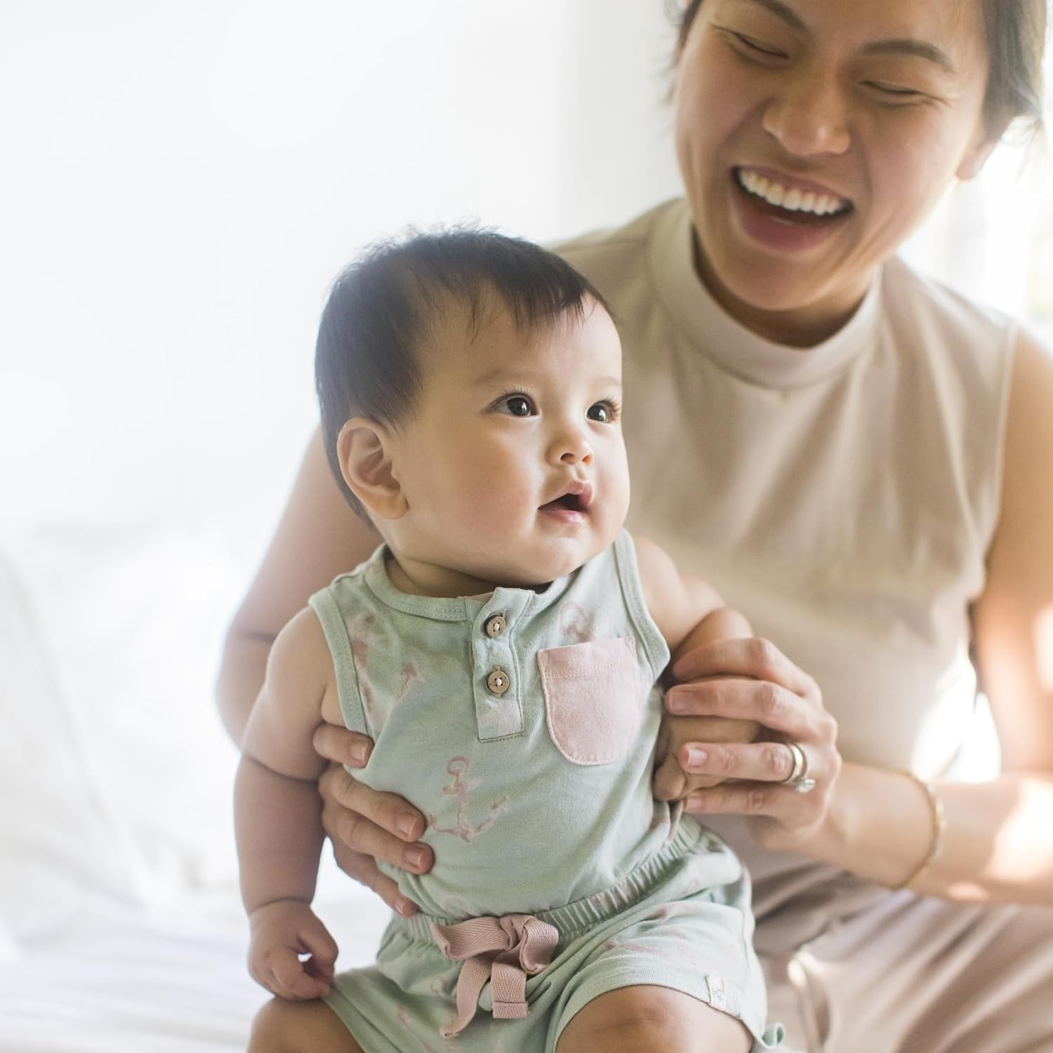 image:imageBurts Bees Baby Baby Girls Romper 100 Organic Cotton Onepiece Shortall and Layette Set Girl OutfitAnchors Aweigh