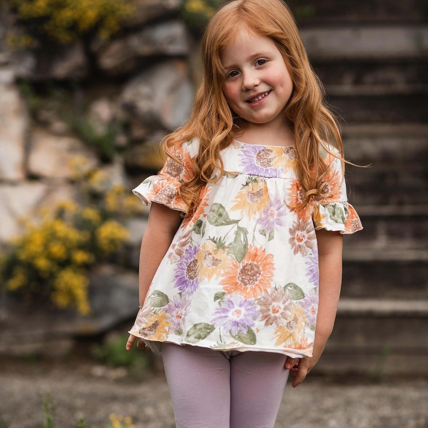 image:imageBurts Bees Baby Baby Girls Short Sleeve Top and Leggings Set Outfit Bundle 100 Organic CottonSweet Sunflowers