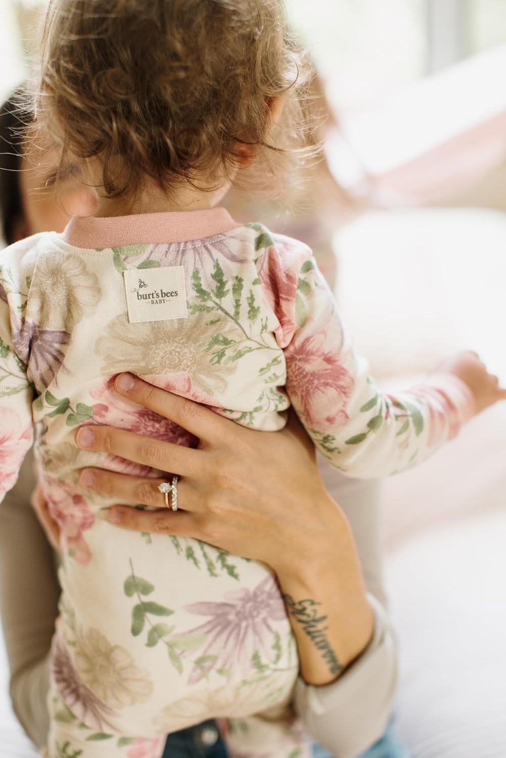image:imageBurts Bees Baby Baby Girls Sleeper Pajamas 100 Organic Cotton Onepiece PJs Diagonal Zip Up Jumpsuit Snug Fit FootieMountain Floral