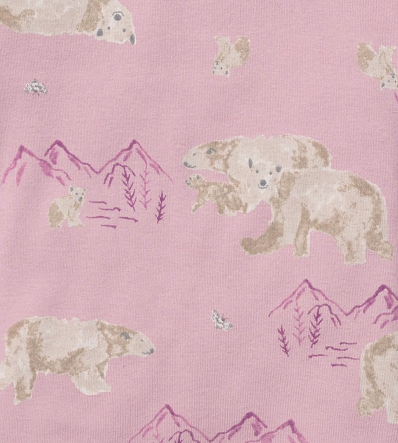 image:imageBurts Bees Baby Baby Girls Sleeper Pajamas 100 Organic Cotton Onepiece PJs Diagonal Zip Up Jumpsuit Snug Fit FootiePolar Mountain Pink