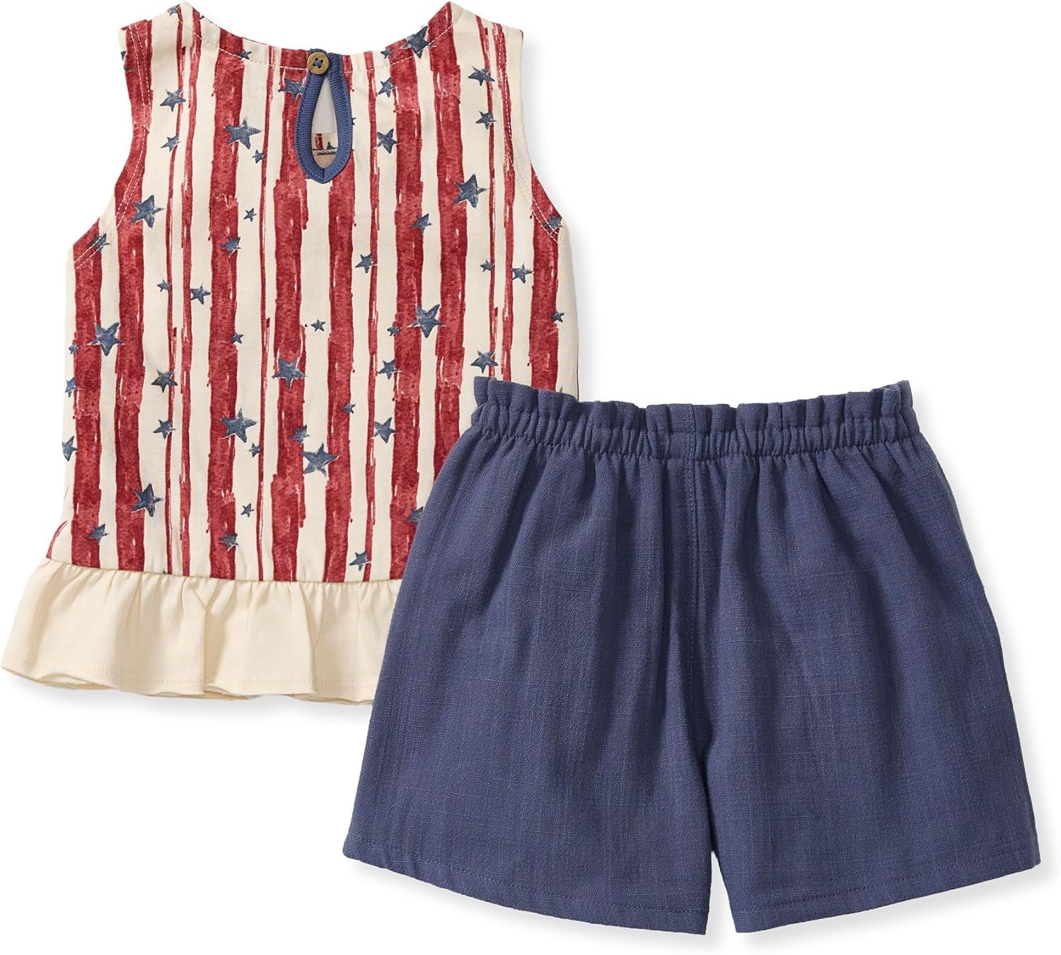 image:imageBurts Bees Baby Baby Girls Sleeveless Top and Shorts Set Tunic and Shorts Bundle 100 Organic CottonStars Stripes