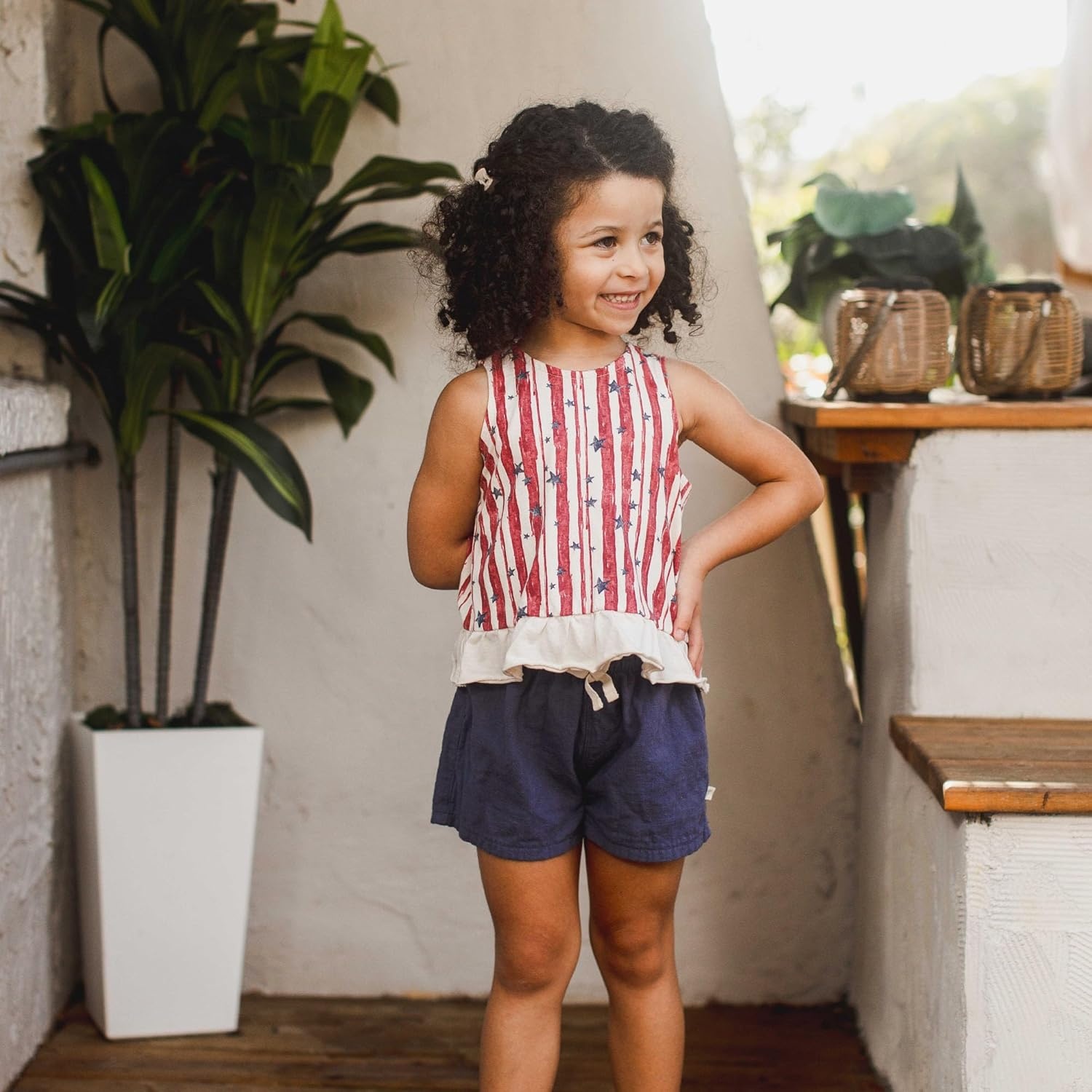 image:imageBurts Bees Baby Baby Girls Sleeveless Top and Shorts Set Tunic and Shorts Bundle 100 Organic CottonStars Stripes