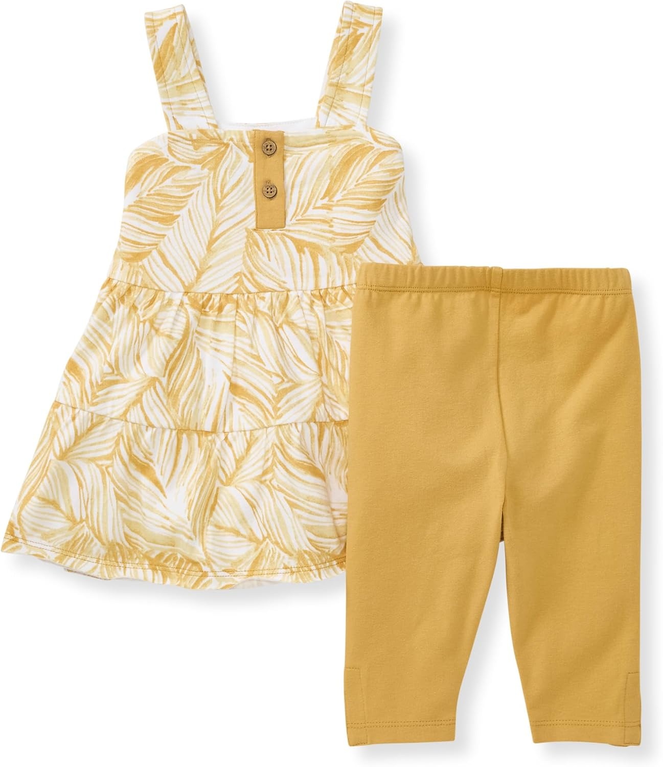 image:imageBurts Bees Baby Baby Girls Top and Pant Set Tunic and Leggings Bundle 100 Organic CottonLeafy Jungle