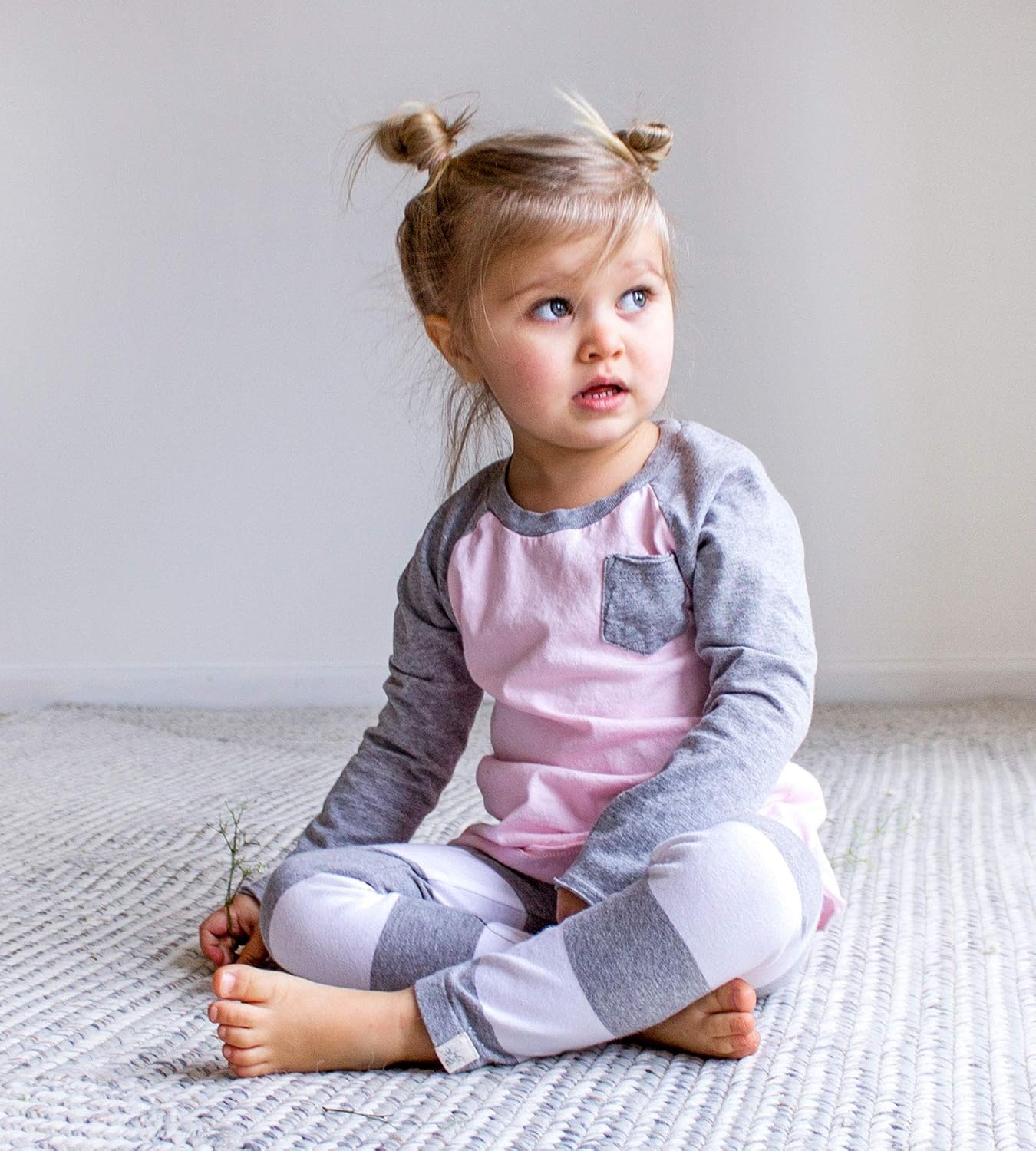 image:imageBurts Bees Baby Baby Girls Top and Pant Set Tunic and Leggings Bundle 100 Organic CottonPink TunicGrey Rugby Stripe Leggings