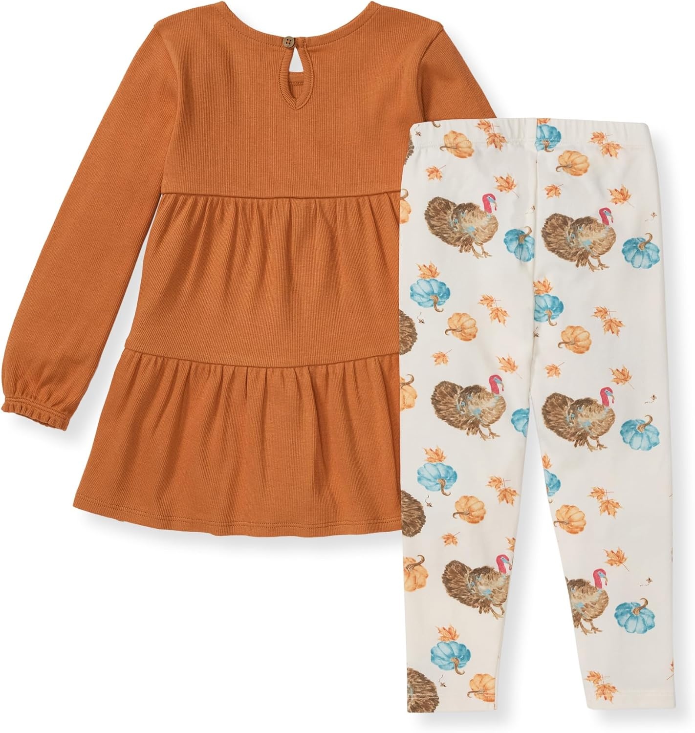 image:imageBurts Bees Baby Baby Girls Top and Pant Set Tunic and Leggings Bundle 100 Organic CottonTurkey Time Set