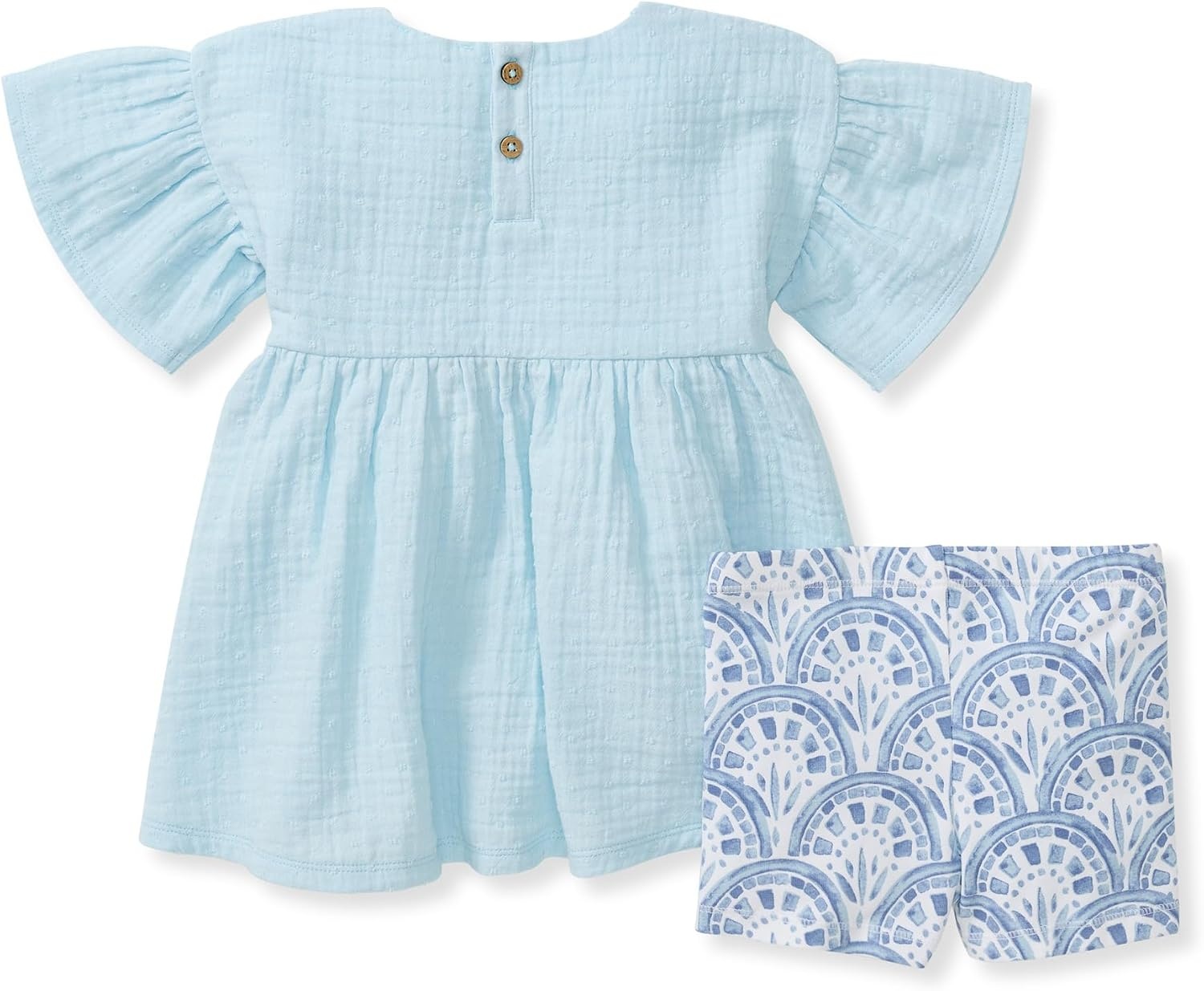 image:imageBurts Bees Baby Baby Girls Top and Shorts Set Tunic and Shorts Bundle 100 Organic CottonBlue Herizon