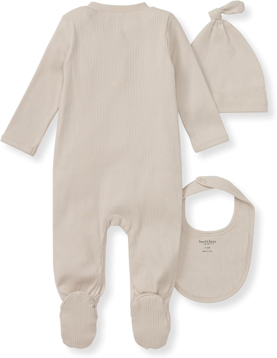 image:imageBurts Bees Baby Baby Jumpsuit 100 Organic Cotton Onepiece Outfit CoverallLimestone 3pc Set