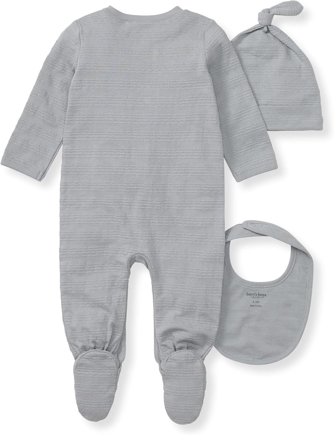 image:imageBurts Bees Baby Baby Jumpsuit 100 Organic Cotton Onepiece Outfit CoverallQuarry Blue 3pc Set