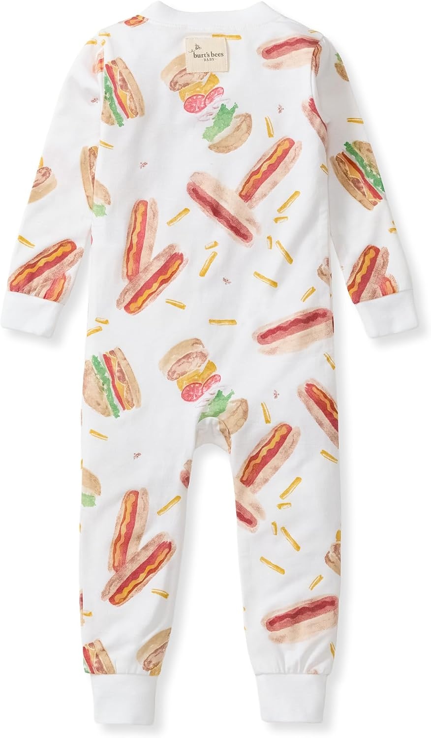 image:imageBurts Bees Baby Baby Sleeper Pjs Honeysoft Lyocell Jersey Pajamas Footless Onepiece Zipup Snug Fit PajamasHot Dogs Hamburgers