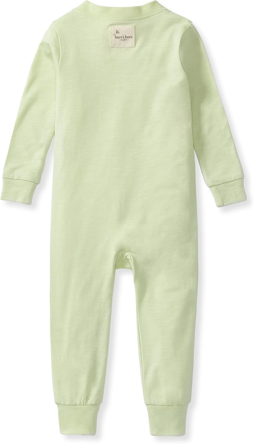 image:imageBurts Bees Baby Baby Sleeper Pjs Honeysoft Lyocell Jersey Pajamas Footless Onepiece Zipup Snug Fit PajamasSea Green