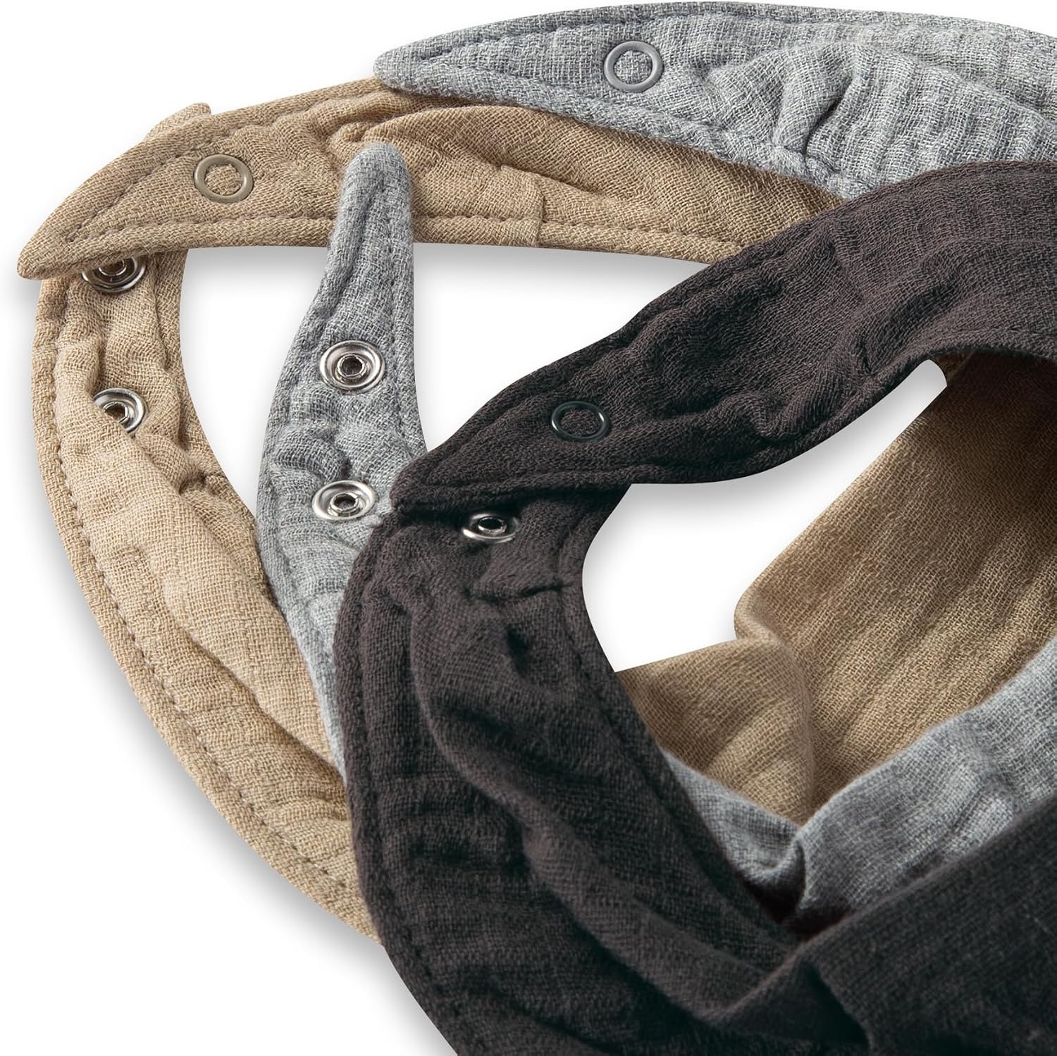 image:imageBurts Bees Baby Bandana Bib Set with Snap ClosureAsh Grey