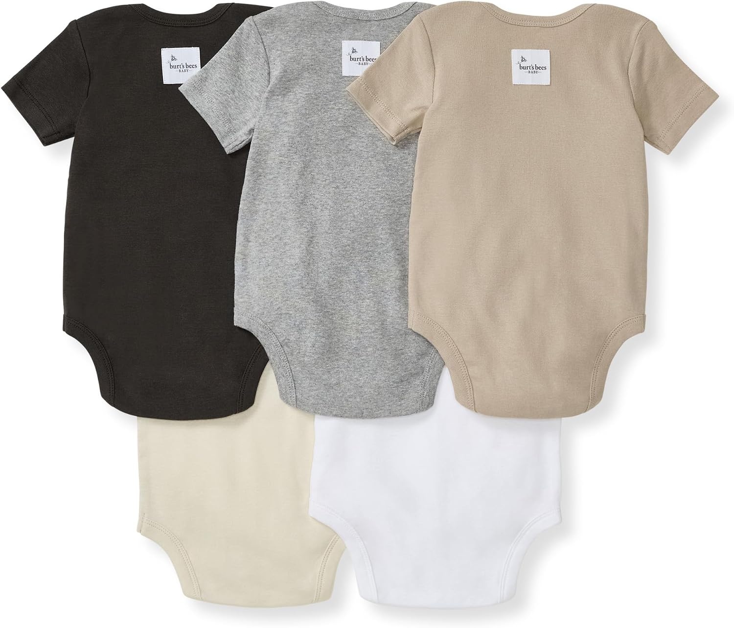 image:imageBurts Bees Baby Bodysuits Short Sleeve and Long Sleeve OnePieces 100 Organic CottonAsh