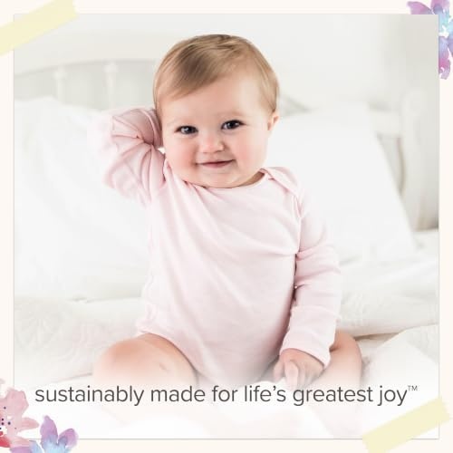 image:imageBurts Bees Baby Bodysuits Short Sleeve and Long Sleeve OnePieces 100 Organic CottonCloud Short Sleeve