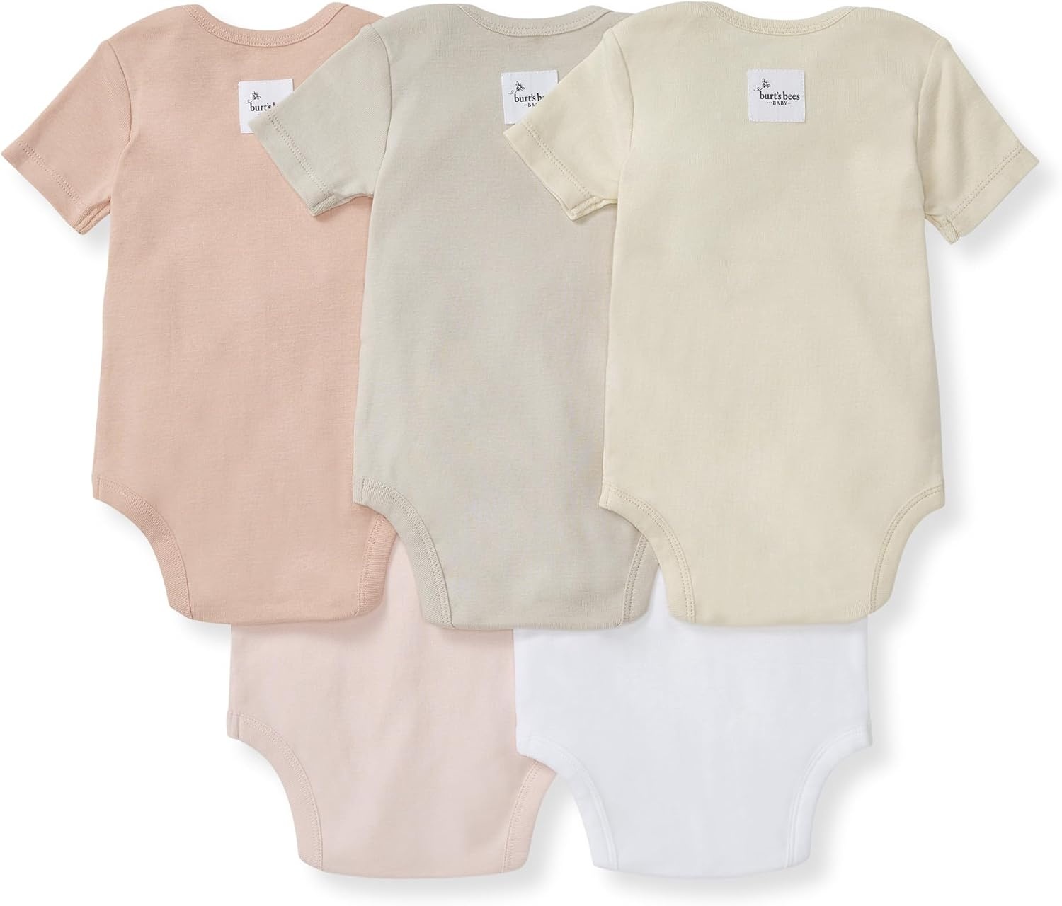 image:imageBurts Bees Baby Bodysuits Short Sleeve and Long Sleeve OnePieces 100 Organic CottonPink Sand
