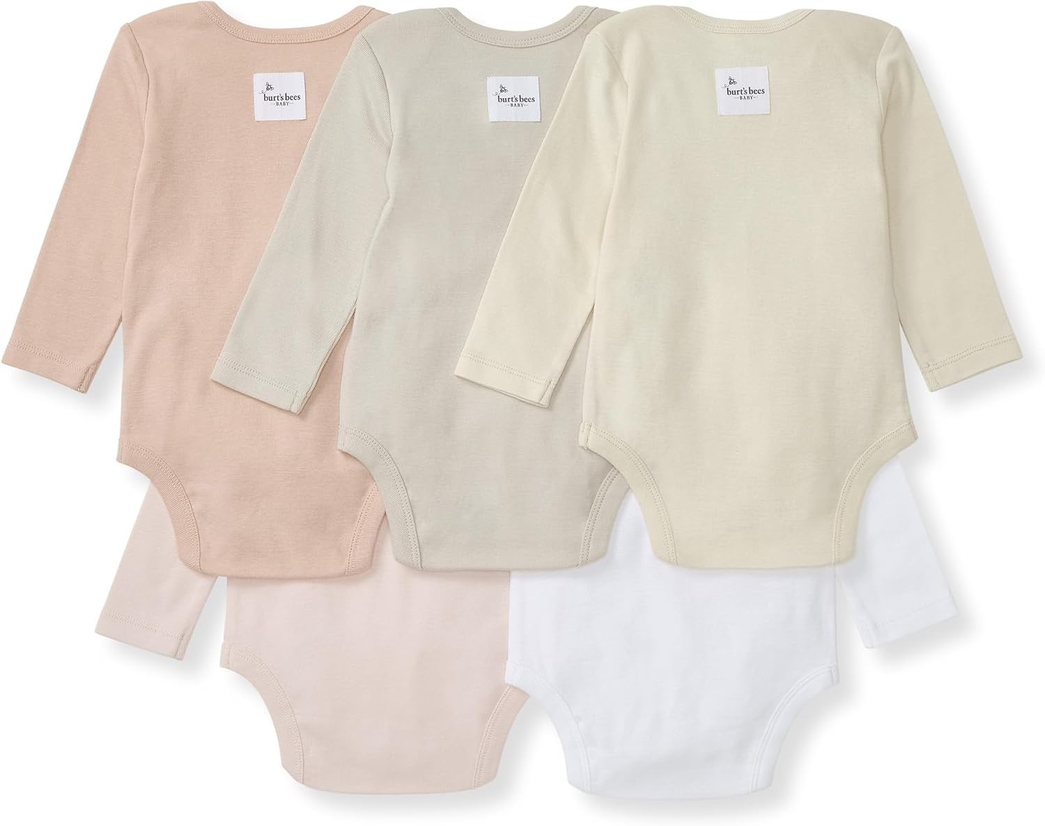 image:imageBurts Bees Baby Bodysuits Short Sleeve and Long Sleeve OnePieces 100 Organic CottonPink Sand Long Sleeve