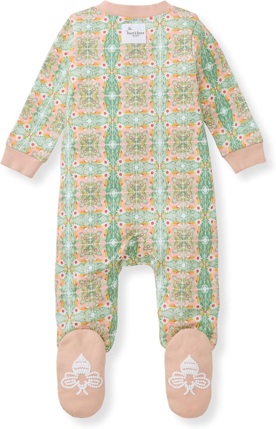 image:imageBurts Bees Baby Boys Footless Pajamas Sleep and Play Loose Fit 100 Organic Cotton Soft Onepiece PJsFloral Tile