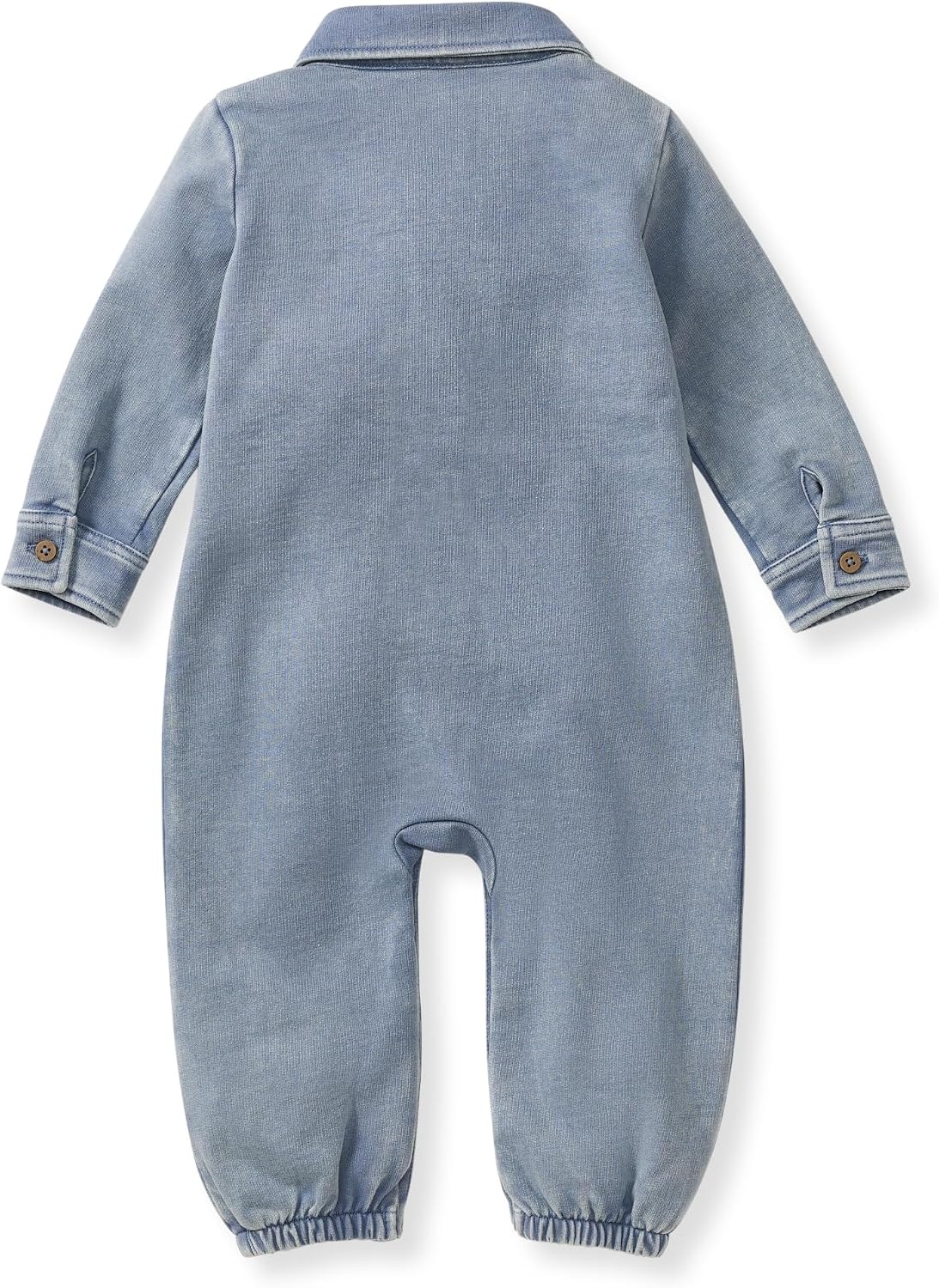 image:imageBurts Bees Baby Boys Jumpsuit 100 Organic Cotton Onepiece Long Sleeve Button Down CoverallFlint Acid Wash