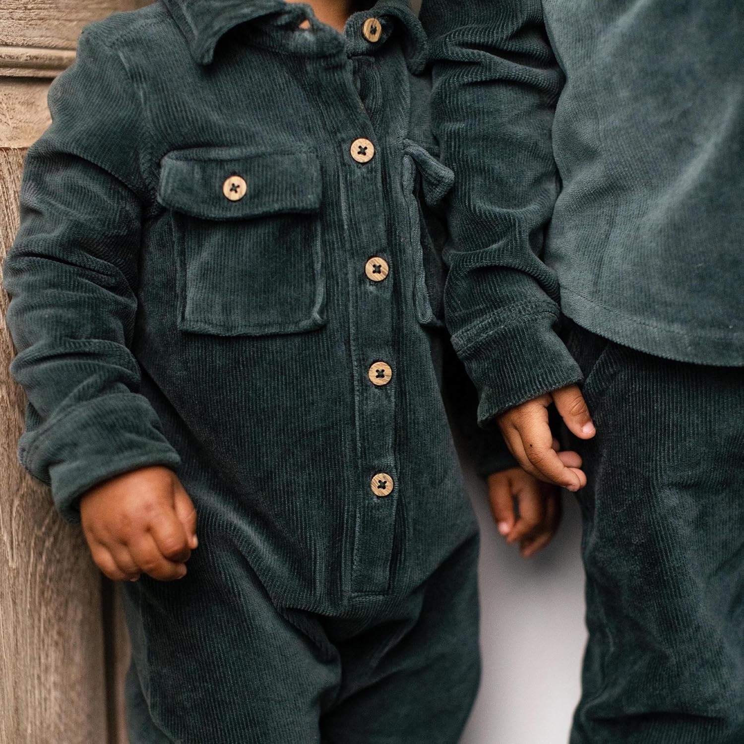 image:imageBurts Bees Baby Boys Jumpsuit 100 Organic Cotton Onepiece Long Sleeve Button Down CoverallGreen Corduroy