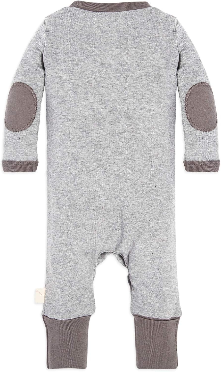image:imageBurts Bees Baby Boys Jumpsuit 100 Organic Cotton Onepiece Long Sleeve CoverallHeather Grey Henley