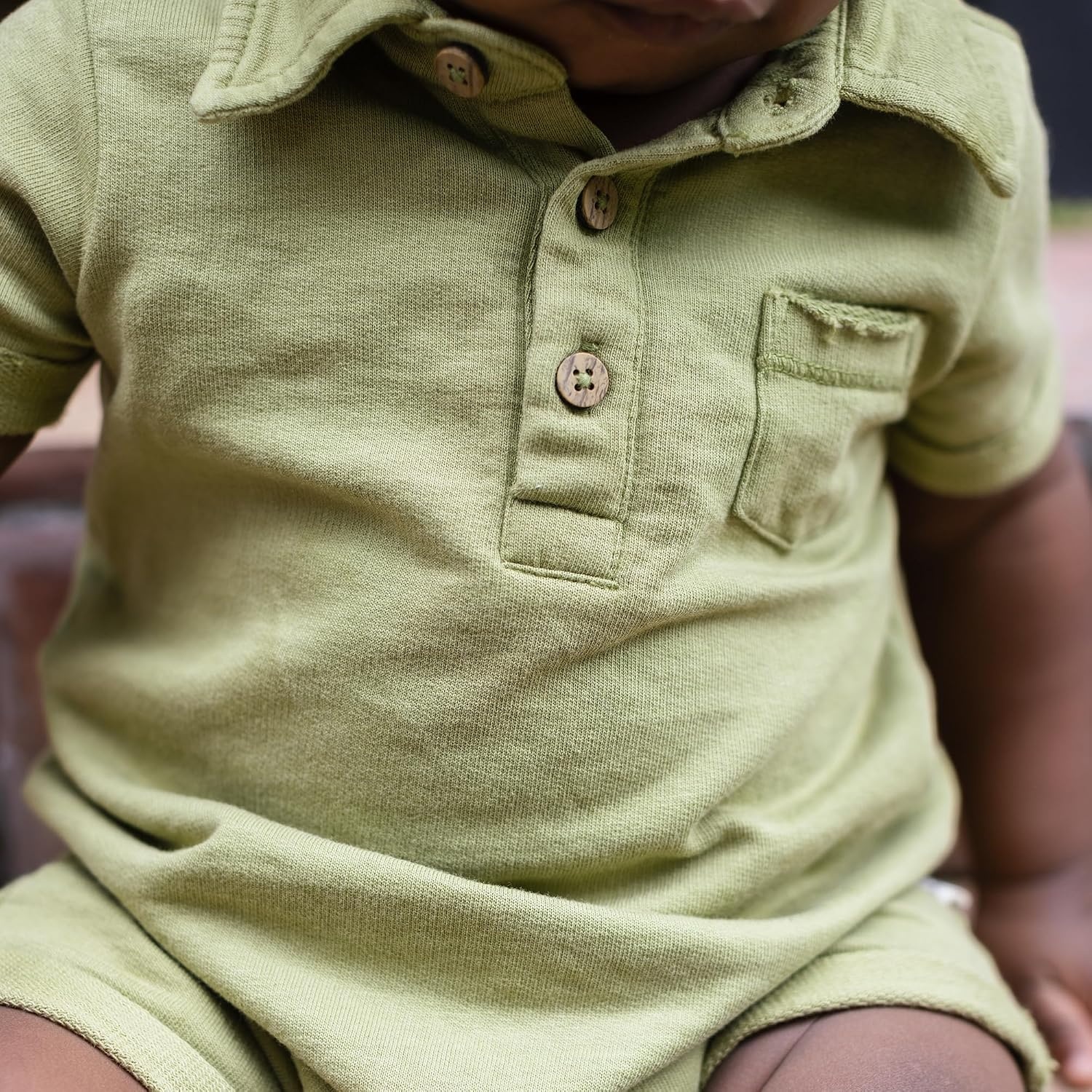 image:imageBurts Bees Baby Boys Polo Romper 100 Organic Cotton Onepiece Shortall and Layette SetIguana Polo