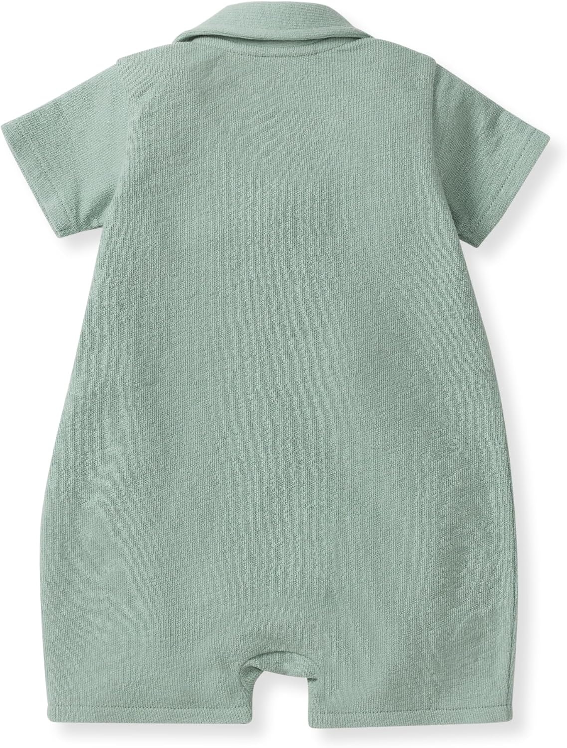 image:imageBurts Bees Baby Boys Polo Romper 100 Organic Cotton Onepiece Shortall and Layette SetJade Stone
