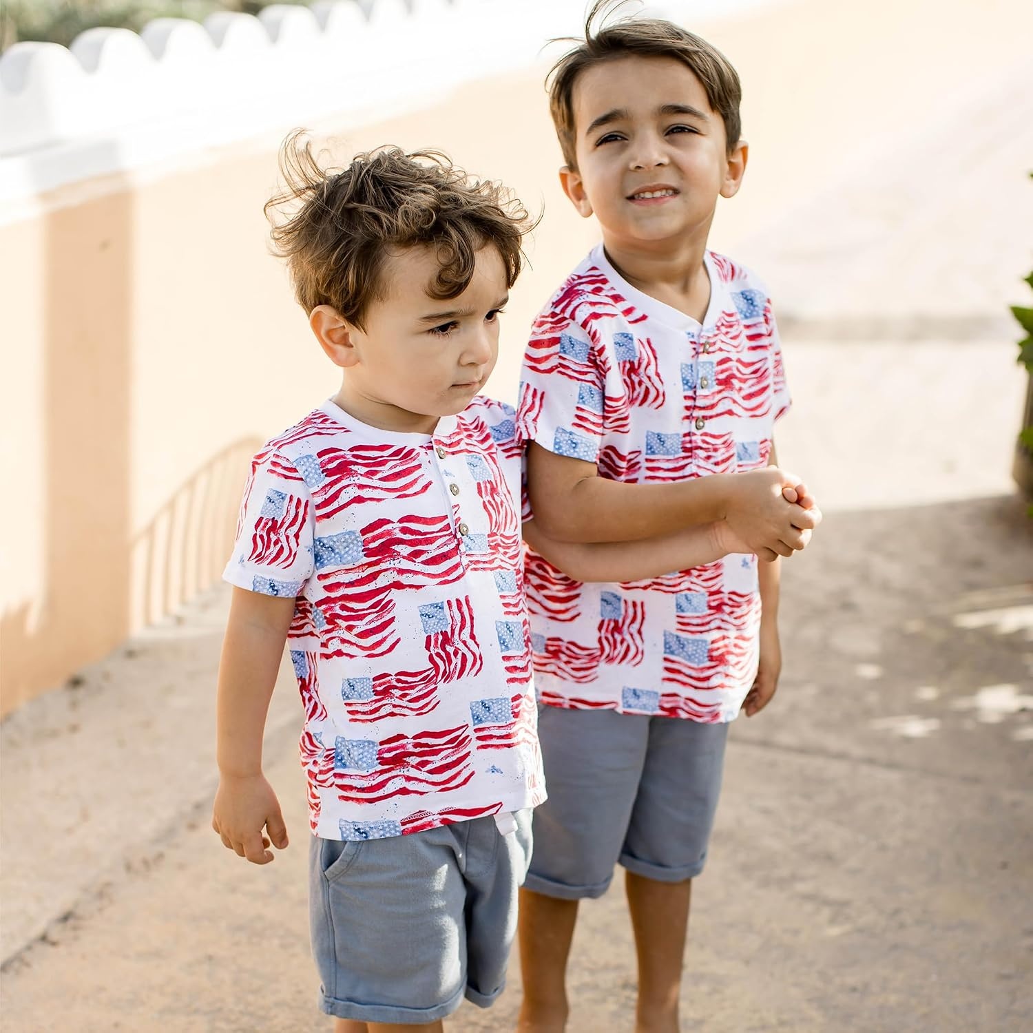 image:imageBurts Bees Baby Boys Shirt and Pant Set Top amp Shorts Outfit Bundle 100 Organic CottonMajestic Flags
