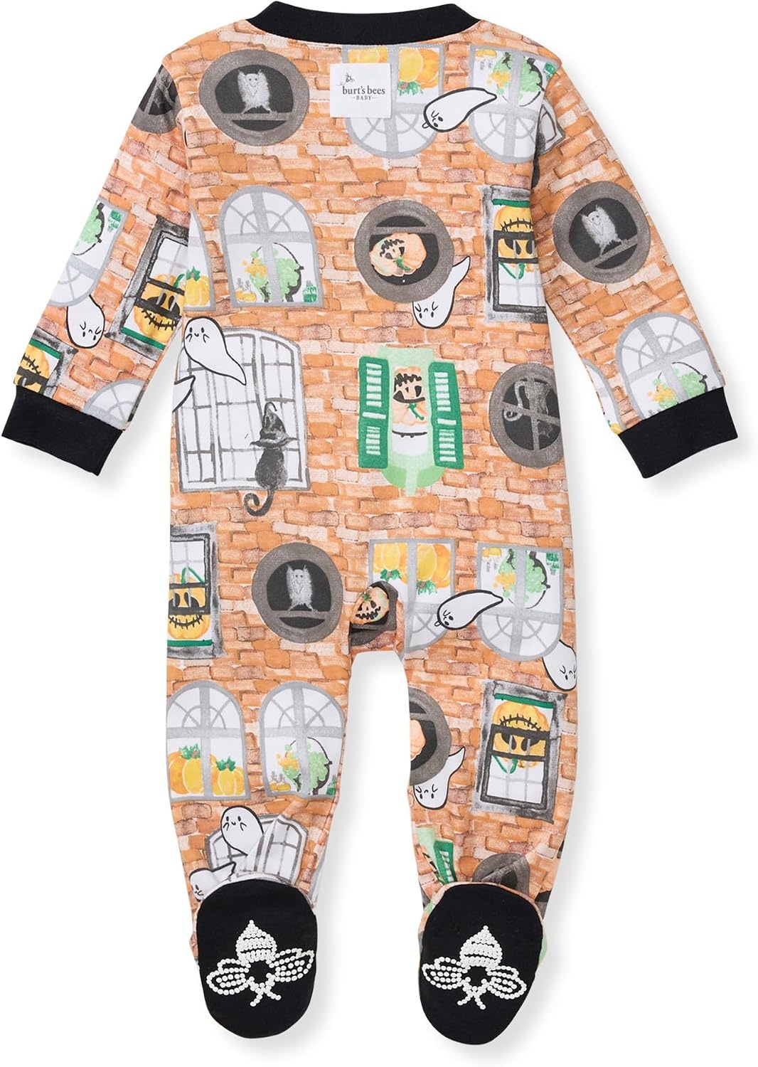 image:imageBurts Bees Baby Boys Sleep and Play PJs 100 Organic Cotton OnePiece Zip Front Romper Jumpsuit PajamasHaunted Castle