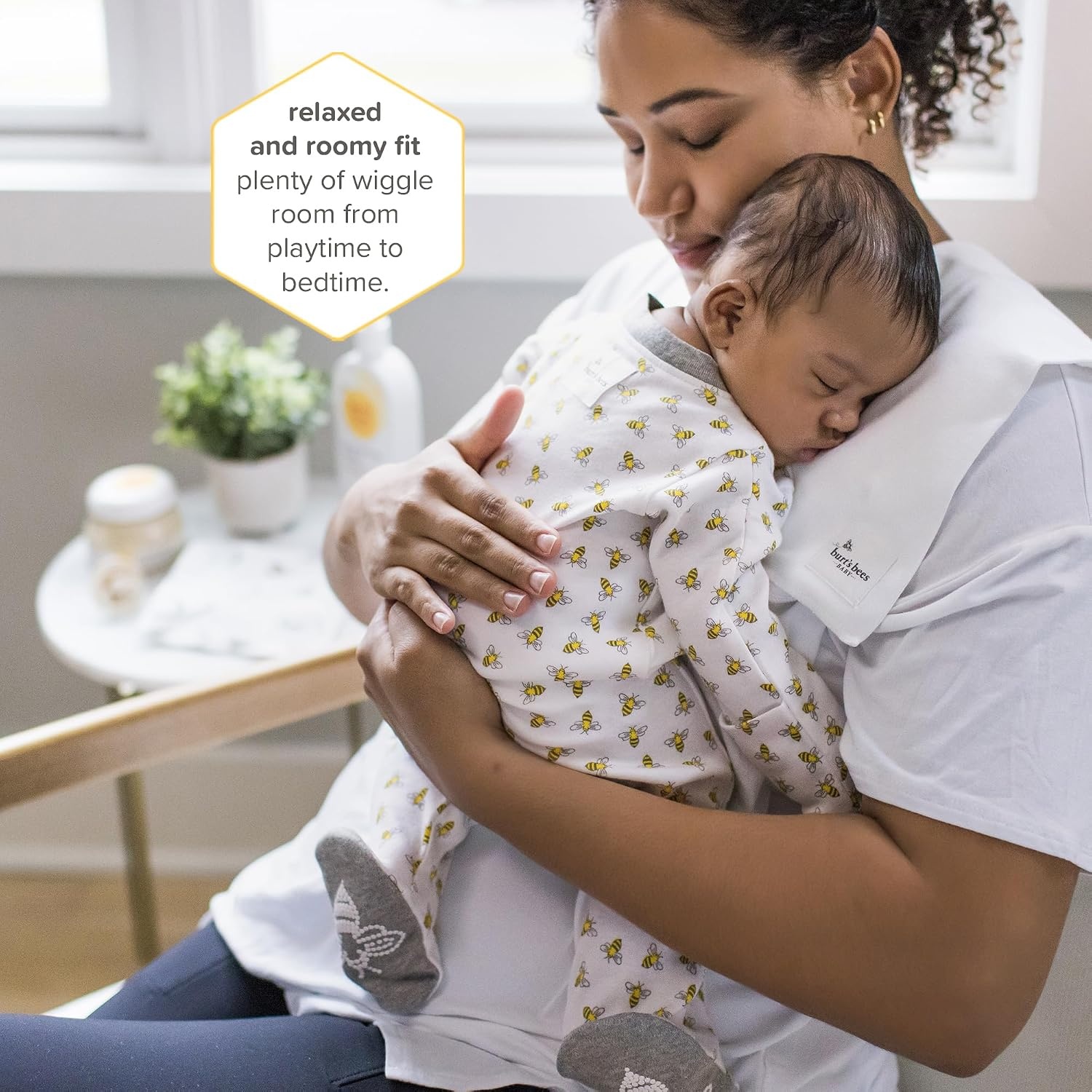 image:imageBurts Bees Baby Boys Sleep and Play PJs 100 Organic Cotton OnePiece Zip Front Romper Jumpsuit PajamasHoney Bee