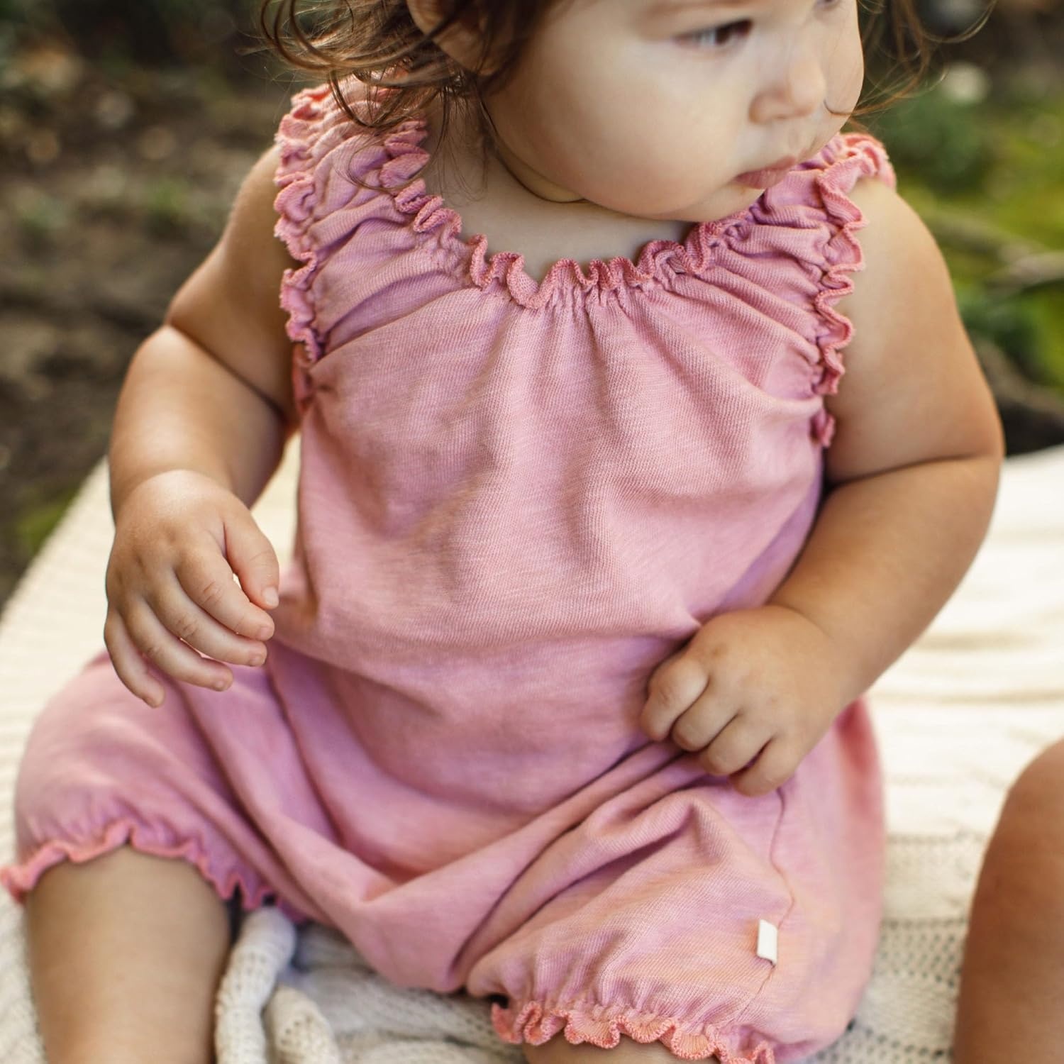 image:imageBurts Bees Baby Girls Bubble Romper 100 Organic Cotton Onepiece Shortall and Layette Girl OutfitCherry Chunky Slub