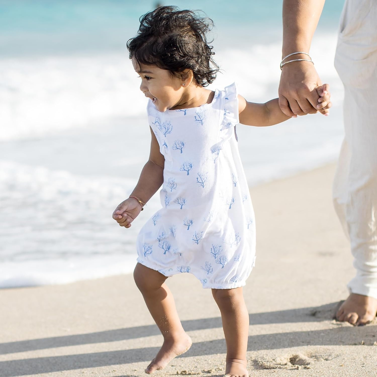 image:imageBurts Bees Baby Girls Bubble Romper 100 Organic Cotton Onepiece Shortall and Layette Girl OutfitCoral