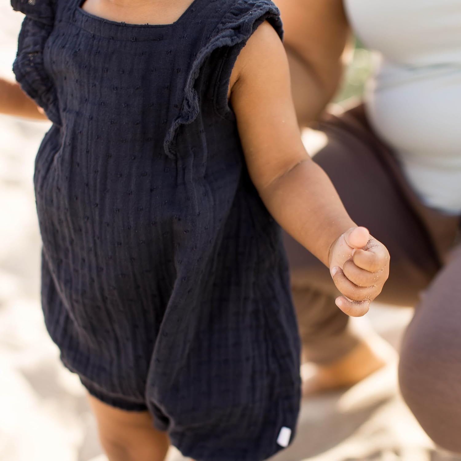 image:imageBurts Bees Baby Girls Bubble Romper 100 Organic Cotton Onepiece Shortall and Layette Girl OutfitDotted Muslin