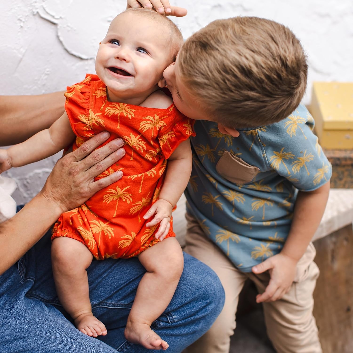 image:imageBurts Bees Baby Girls Bubble Romper 100 Organic Cotton Onepiece Shortall and Layette Girl OutfitGolden Palms