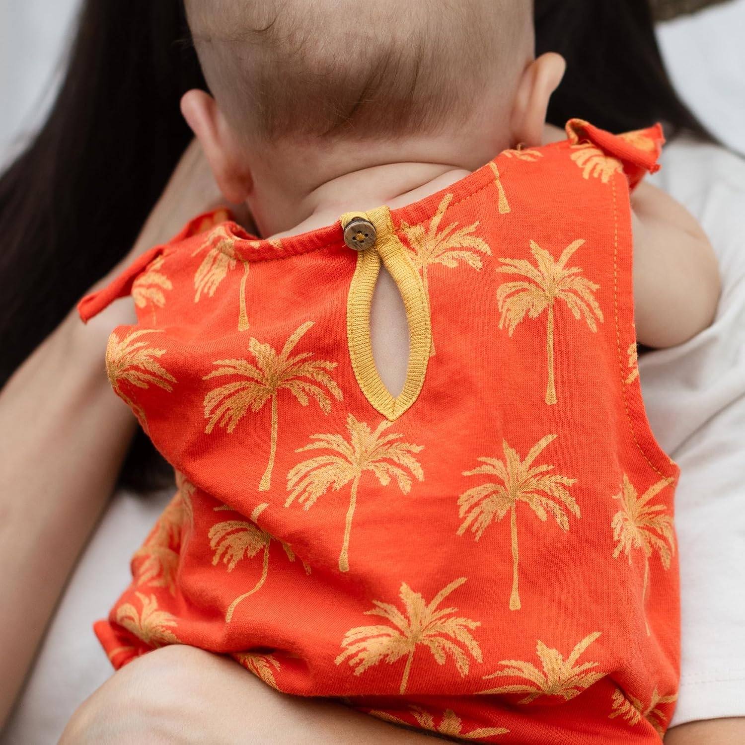 image:imageBurts Bees Baby Girls Bubble Romper 100 Organic Cotton Onepiece Shortall and Layette Girl OutfitGolden Palms