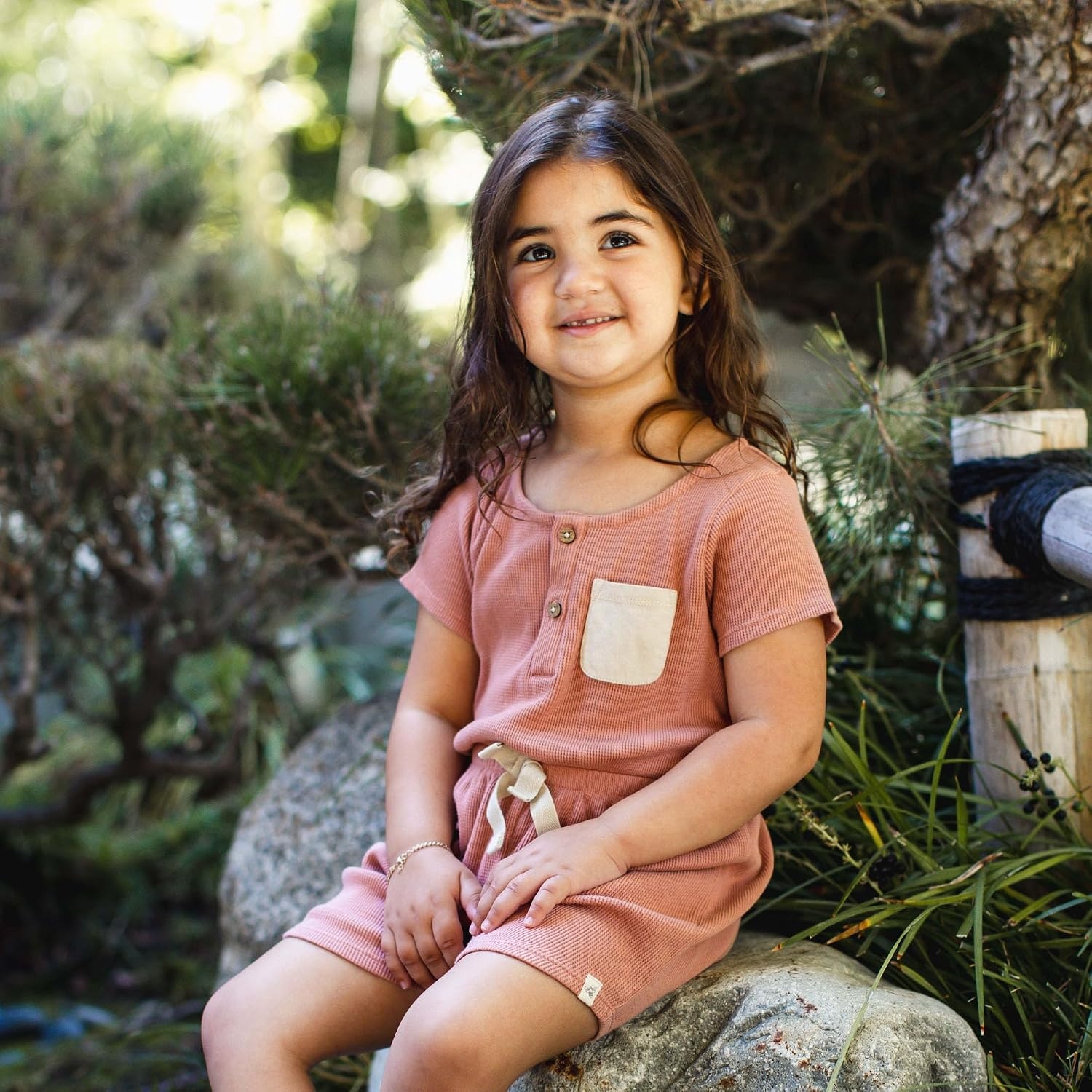 image:imageBurts Bees Baby Girls Bubble Romper 100 Organic Cotton Onepiece Shortall and Layette Girl OutfitSedona Waffle