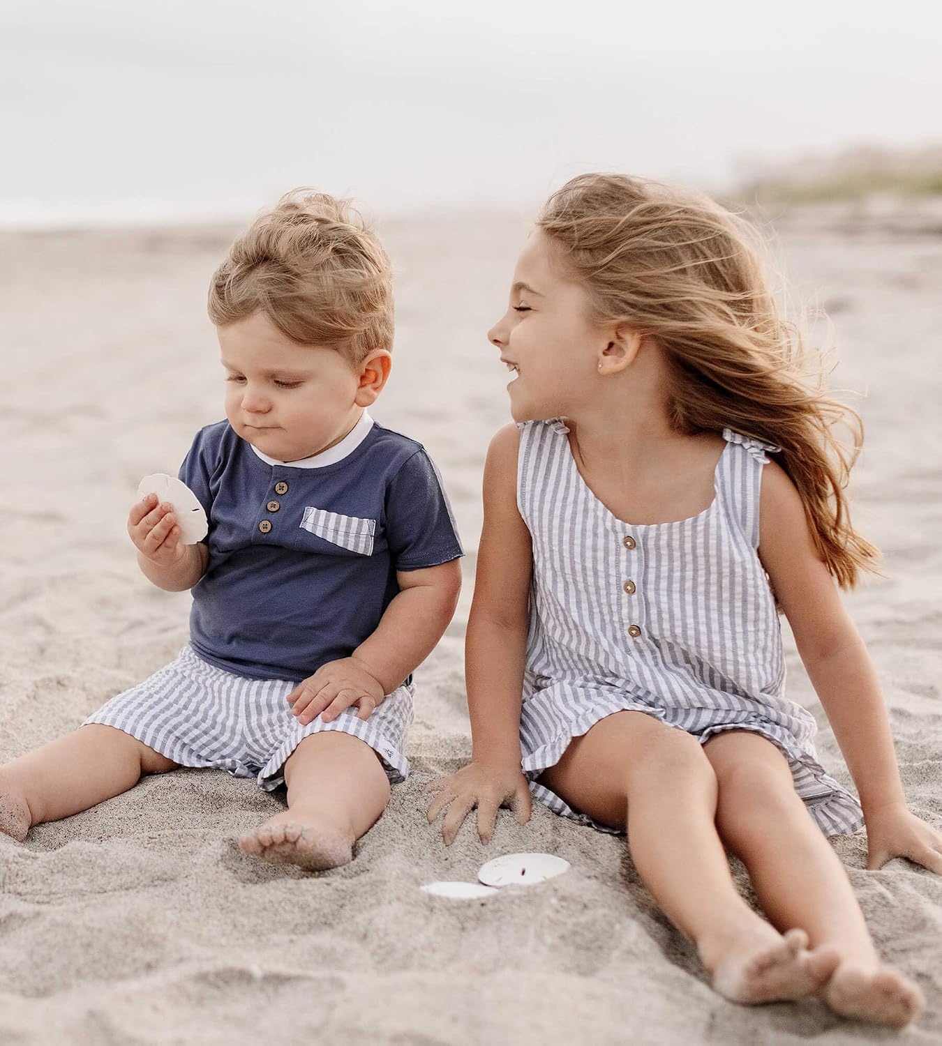 image:imageBurts Bees Baby Girls Bubble Romper 100 Organic Cotton Onepiece Shortall and Layette Girl OutfitStriped Seersucker
