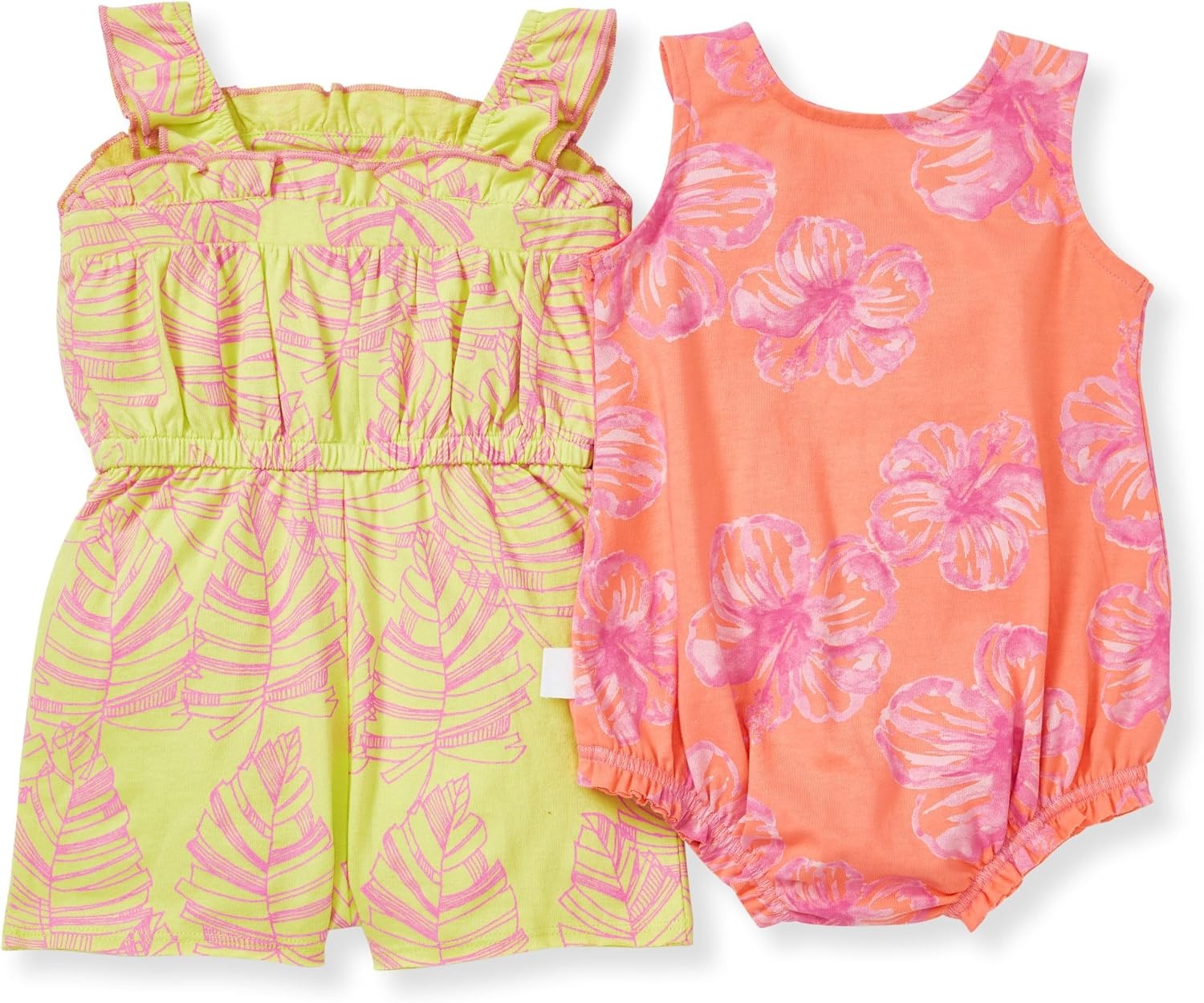 image:imageBurts Bees Baby Girls Bubble Romper 100 Organic Cotton Onepiece Shortall and Layette Girl OutfitTransparent Jungle