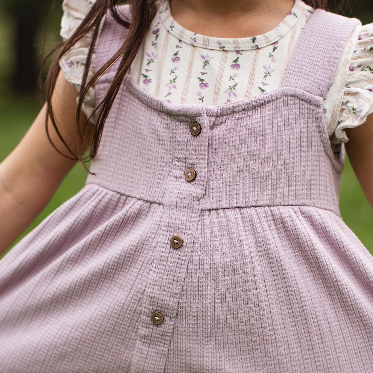image:imageBurts Bees Baby Girls Dress Set Infant amp Toddler Short amp LongSleeve 100 Organic CottonFarmhouse Floral