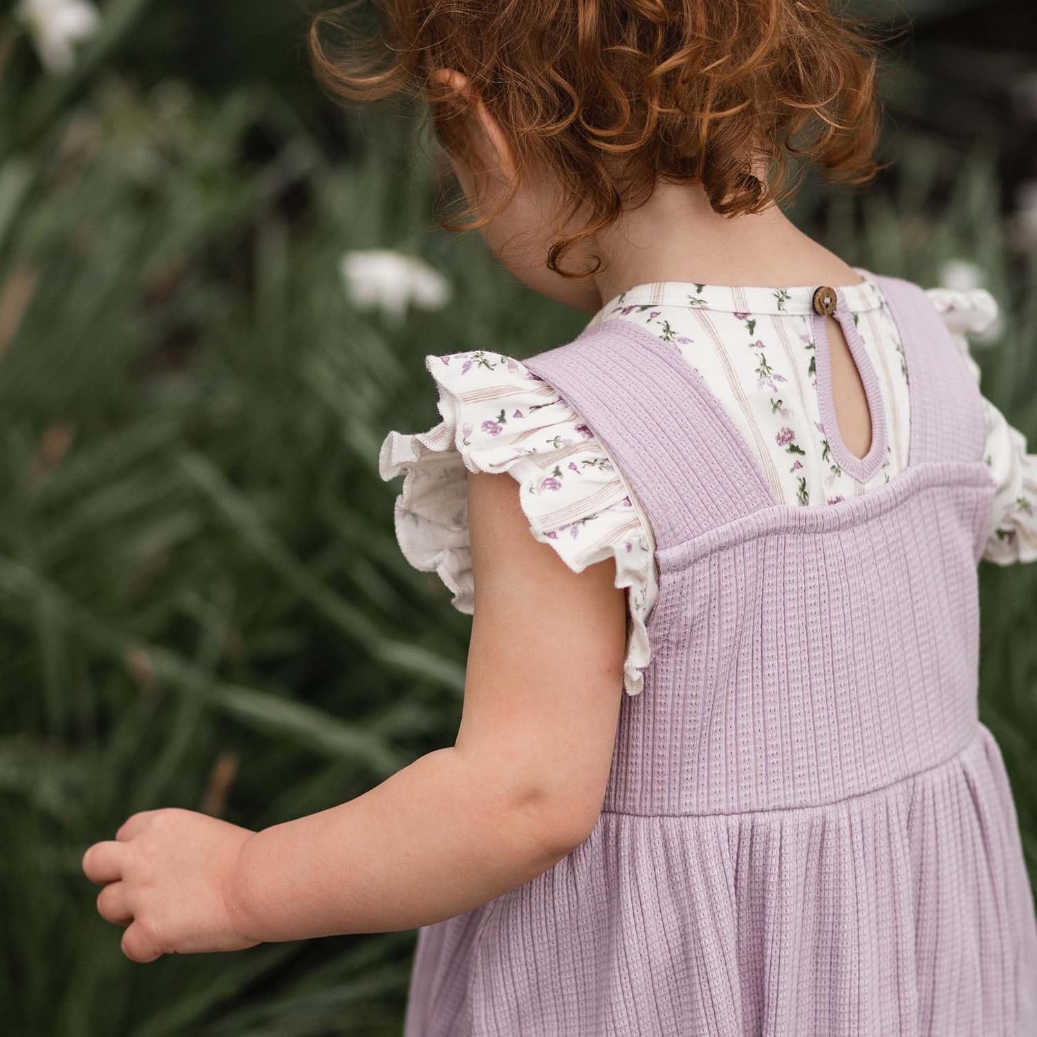 image:imageBurts Bees Baby Girls Dress Set Infant amp Toddler Short amp LongSleeve 100 Organic CottonFarmhouse Floral