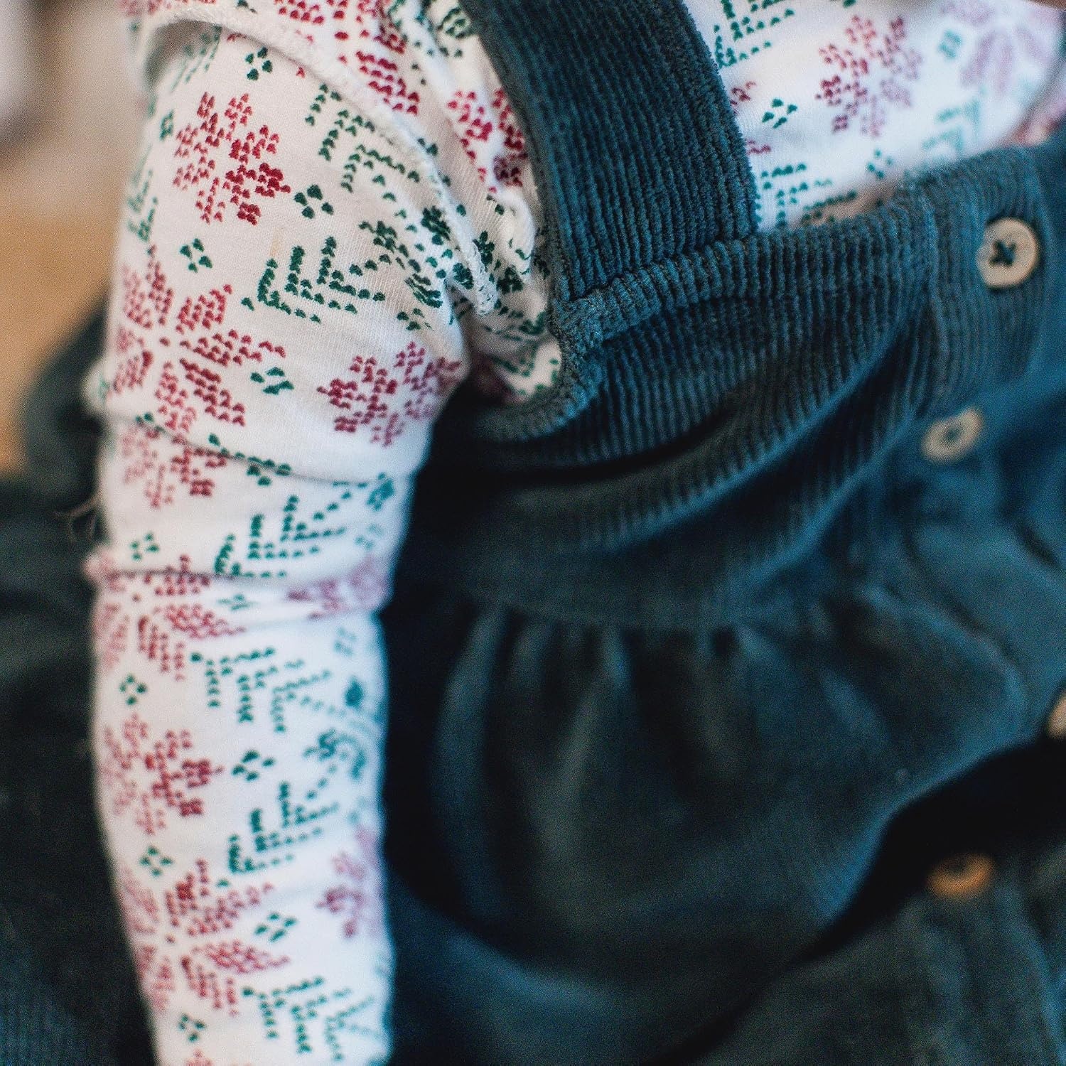 image:imageBurts Bees Baby Girls Dress Set Infant amp Toddler Short amp LongSleeve 100 Organic CottonPoinsettia Fair Isle