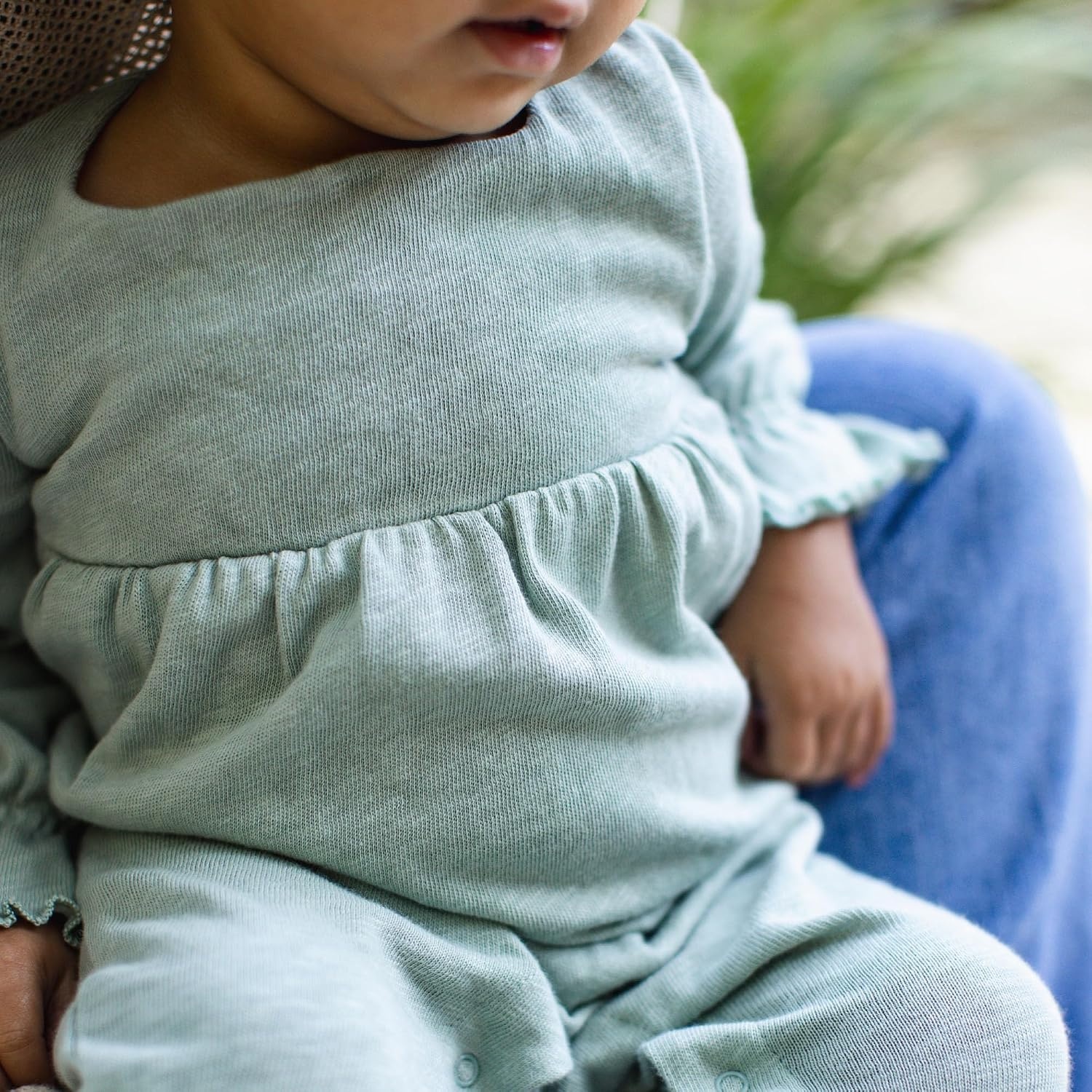 image:imageBurts Bees Baby Girls Long Sleeve Jumpsuit 100 Organic Cotton OnePiece Outfit CoverallJade Chunky Slub