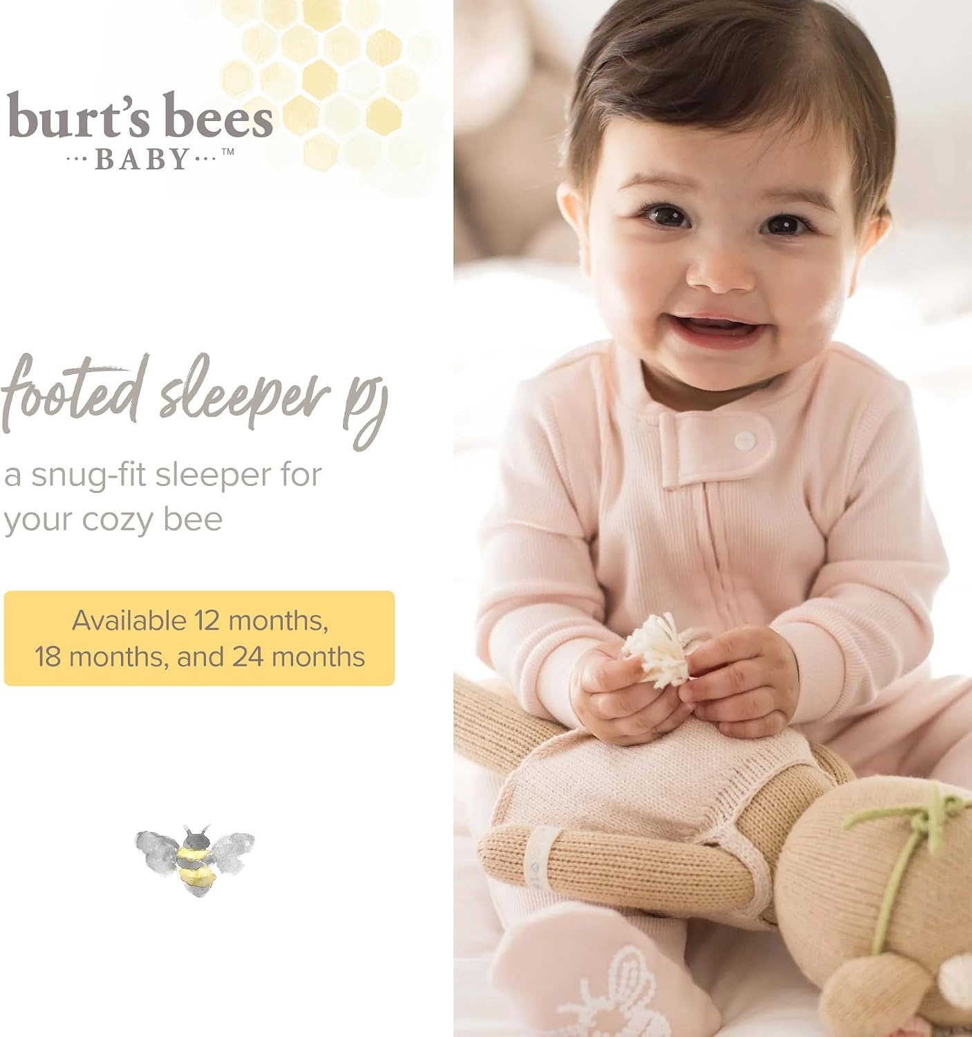 image:imageBurts Bees Baby Girls Sleeper Pajamas 100 Organic Cotton Onepiece PJs Diagonal Zip Up Jumpsuit Snug Fit FootieFairytale Castle