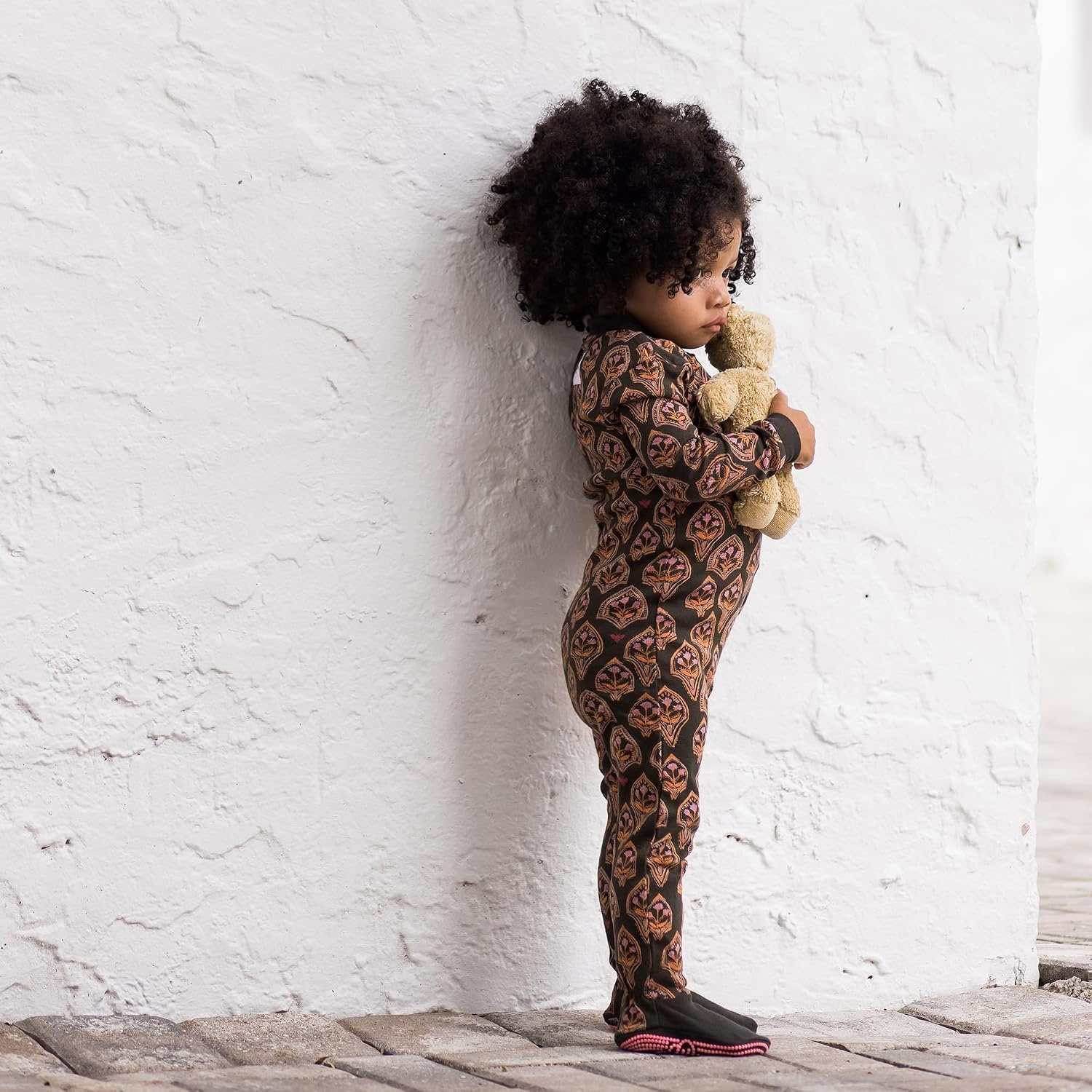 image:imageBurts Bees Baby Girls Sleeper Pajamas 100 Organic Cotton Onepiece PJs Diagonal Zip Up Jumpsuit Snug Fit FootieFloral Arches