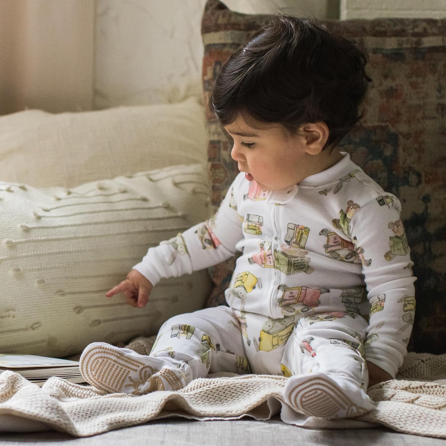 image:imageBurts Bees Baby Girls Sleeper Pajamas 100 Organic Cotton Onepiece PJs Diagonal Zip Up Jumpsuit Snug Fit FootieStardust Bunnies