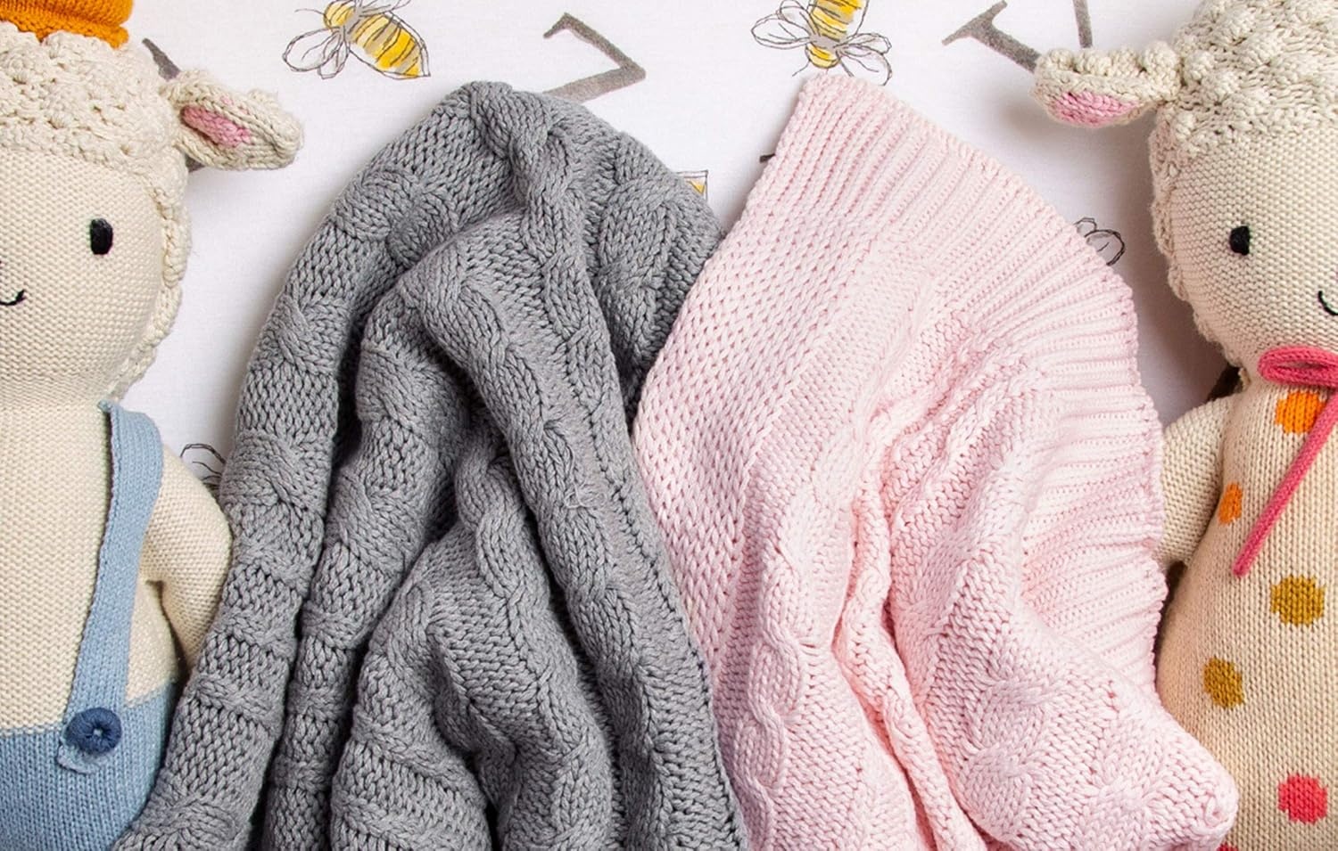 image:imageBurts Bees Baby Infant Blanket Cable Knit Made with 100 Soft Breathable Organic Cotton Nursing Blankets Machine Wash Baby Newborn Essentials Size 30 x 40 InchHeather Grey
