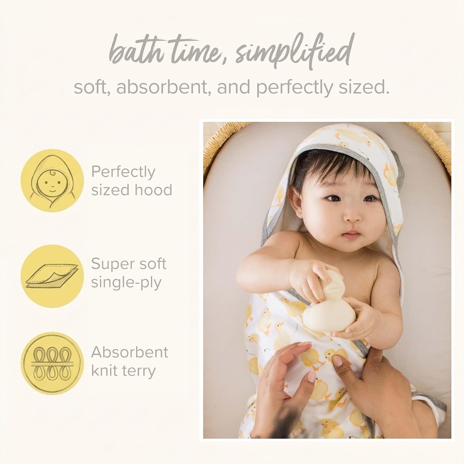 image:imageBurts Bees Baby Infant Hooded Towels Organic Cotton Unisex Bath Essentials Nursery Towel with Hood Set 29 x 29 in 2PackGolden Bee